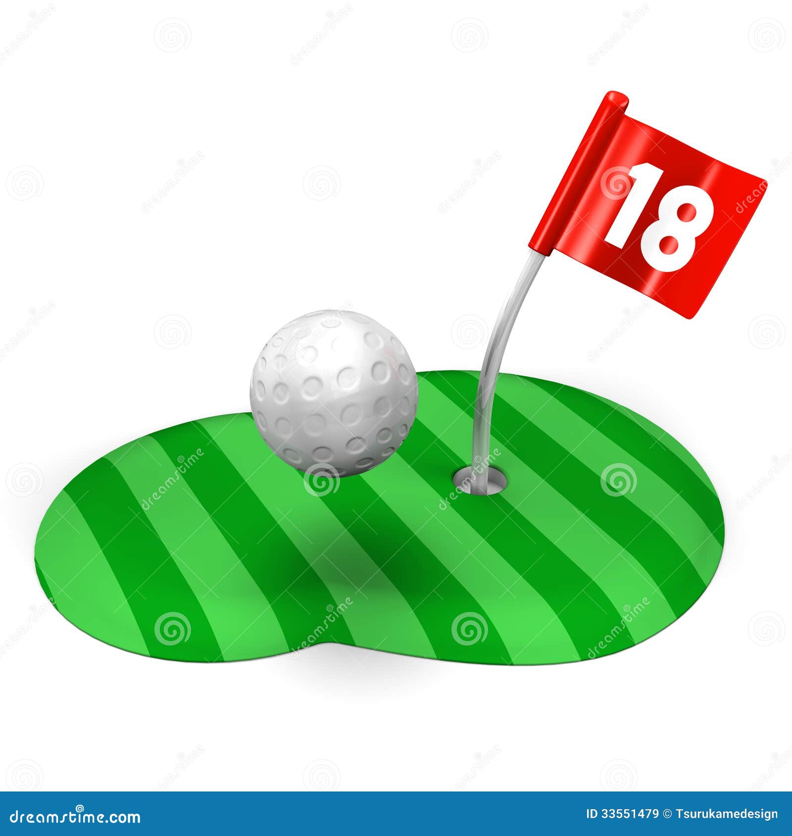 Golf Green and Ball stock illustration. Illustration of hole 33551479