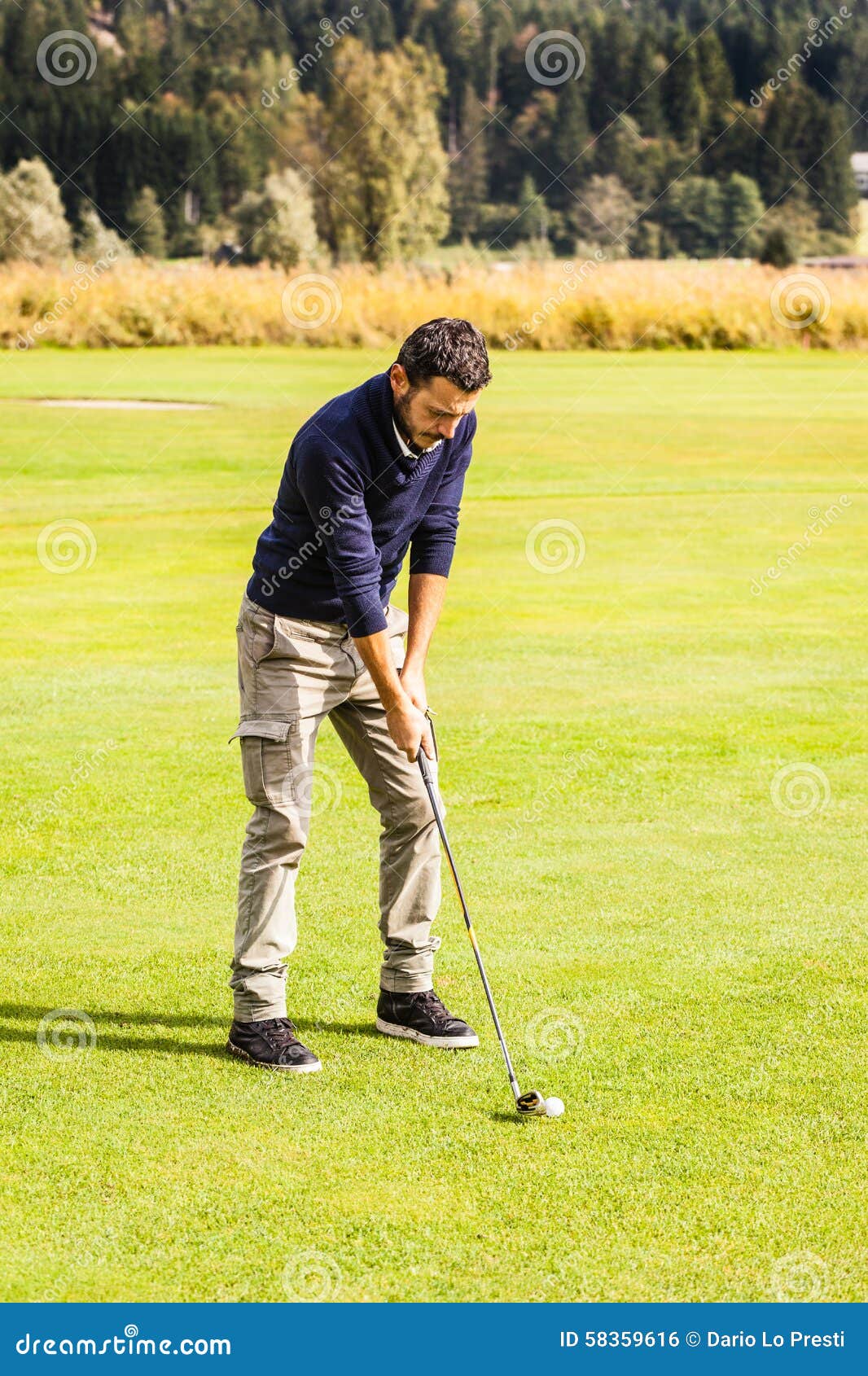 Golf guy stock photo. Image of healthy, person, outside 58359616