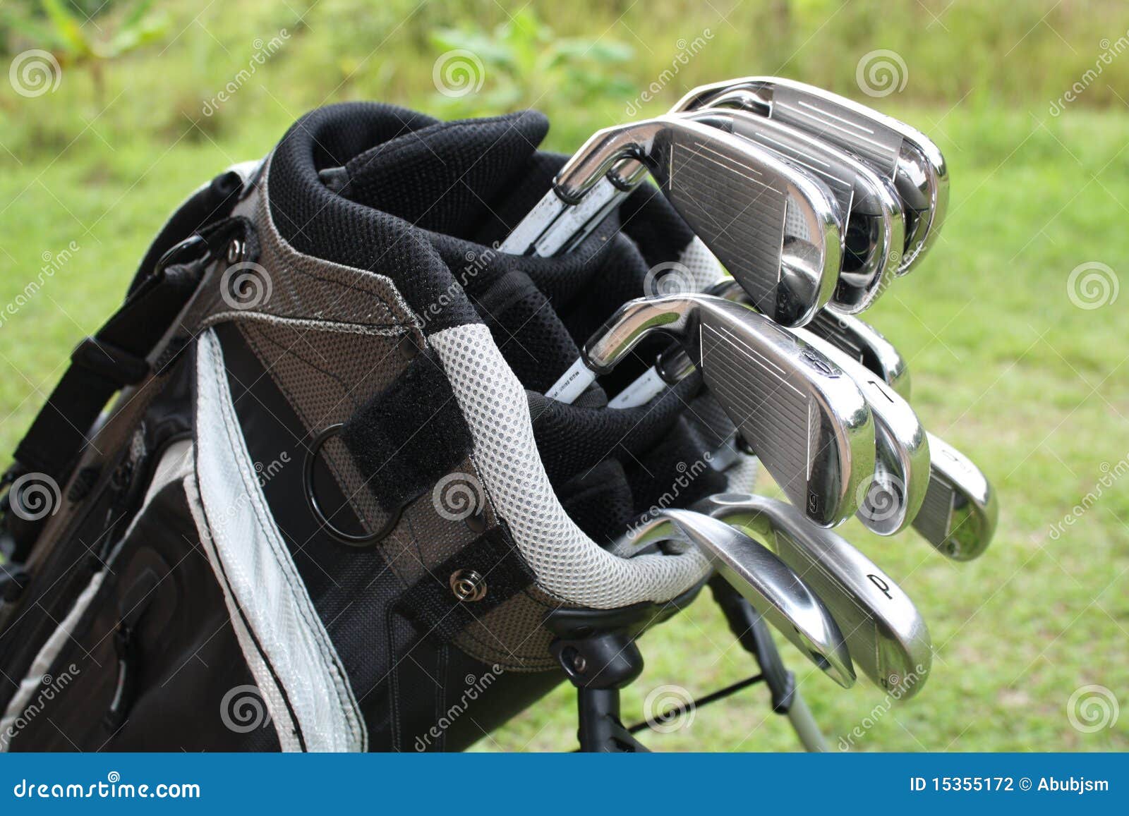 Golf irons in the bag stock photo. Image of master, tool 15355172
