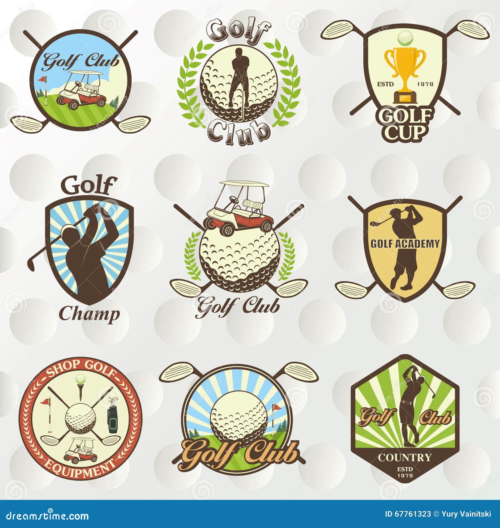 Golf Labels, Badges and Emblems Stock Vector Illustration of game