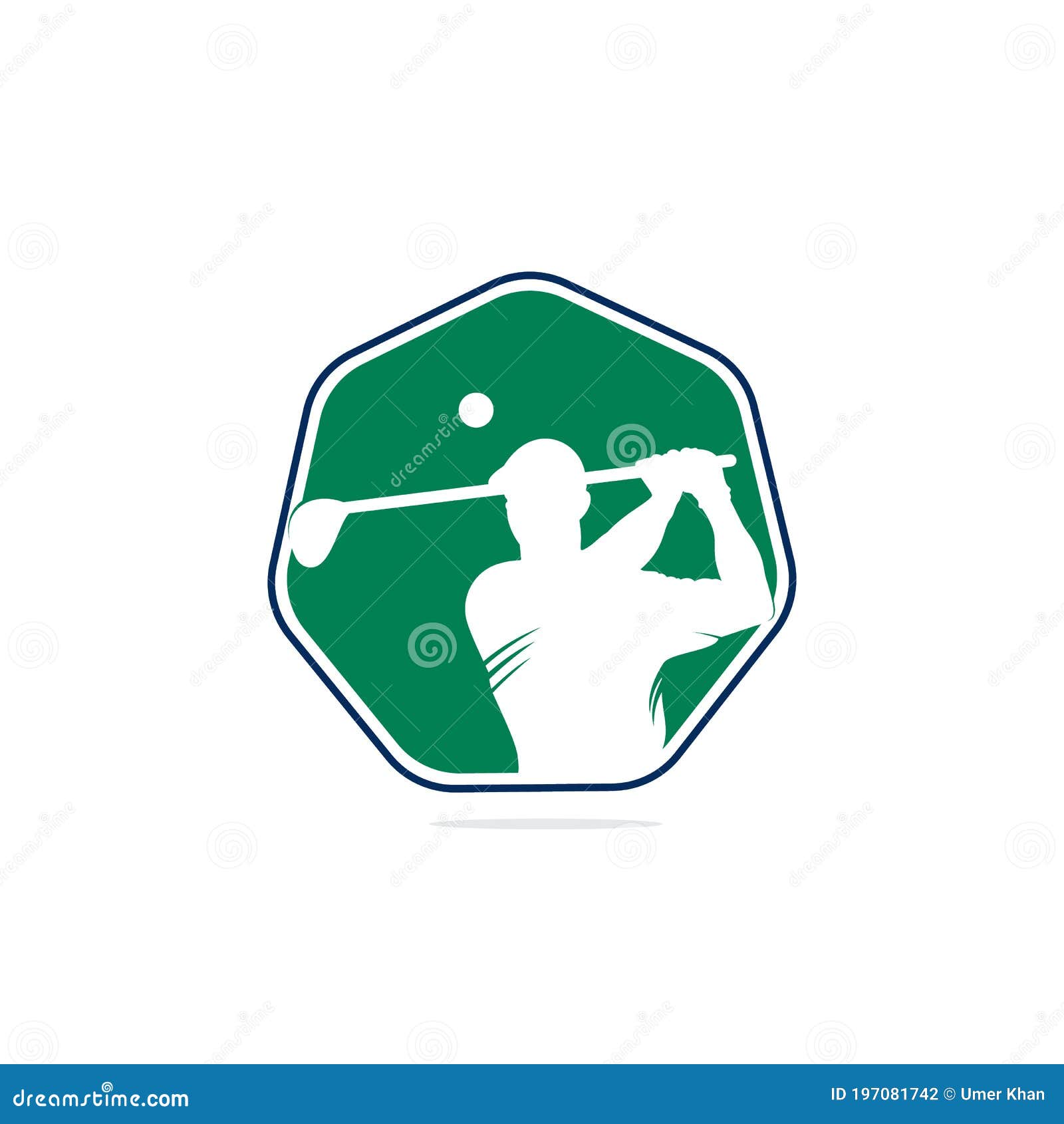 Golf Logo Abstract Swing and Hit the Ball Stock Vector - Illustration ...