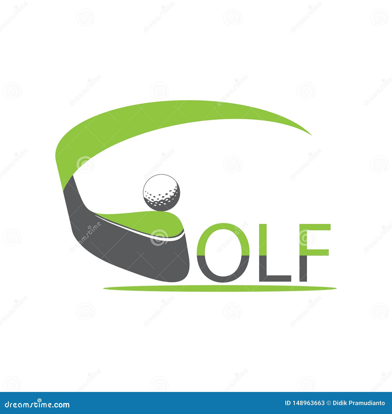 Golf Logo Design with White Golf Ball Stock Vector Illustration of