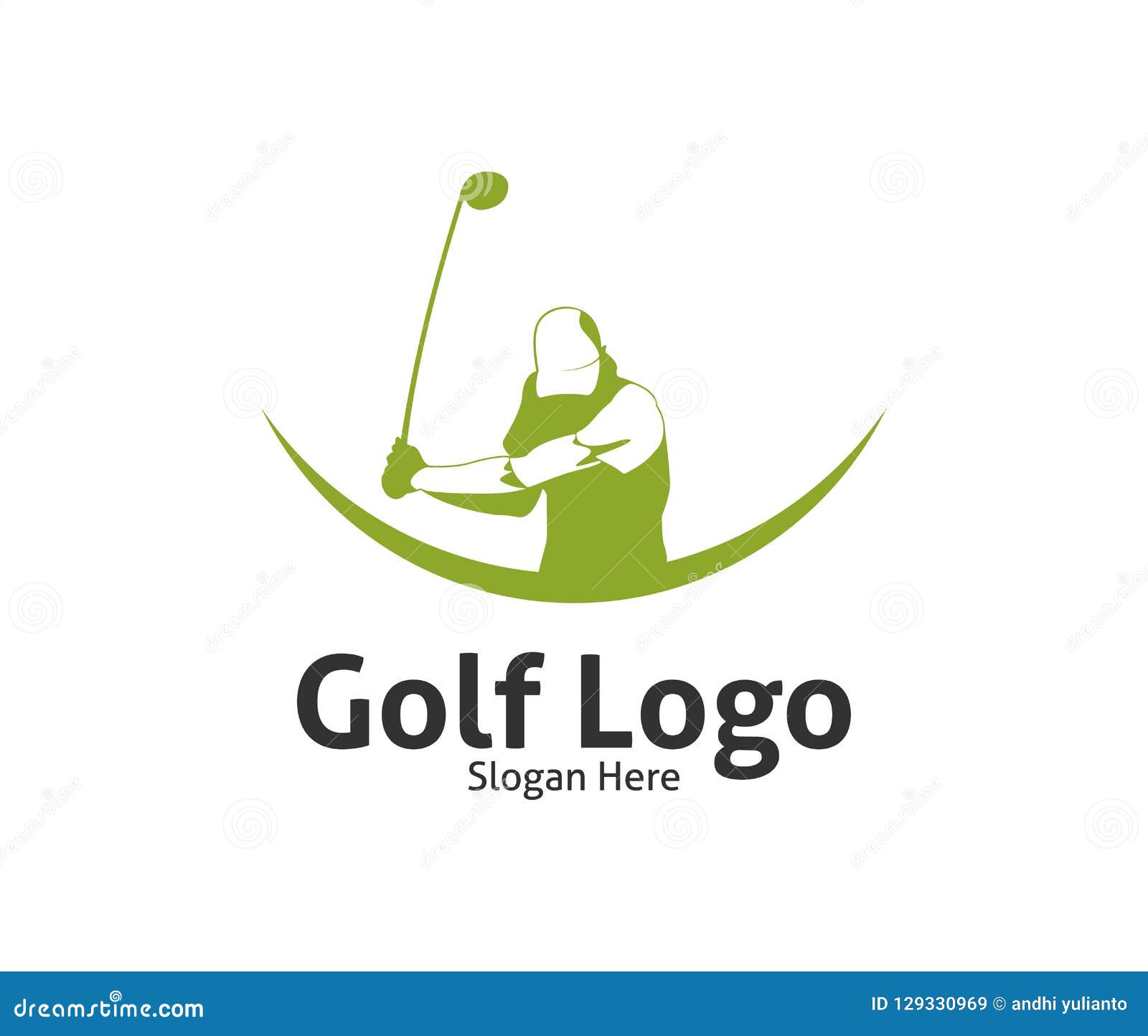 Golf Outdoor Sport Vector Logo Design Inspiration, a Player Hits the ...