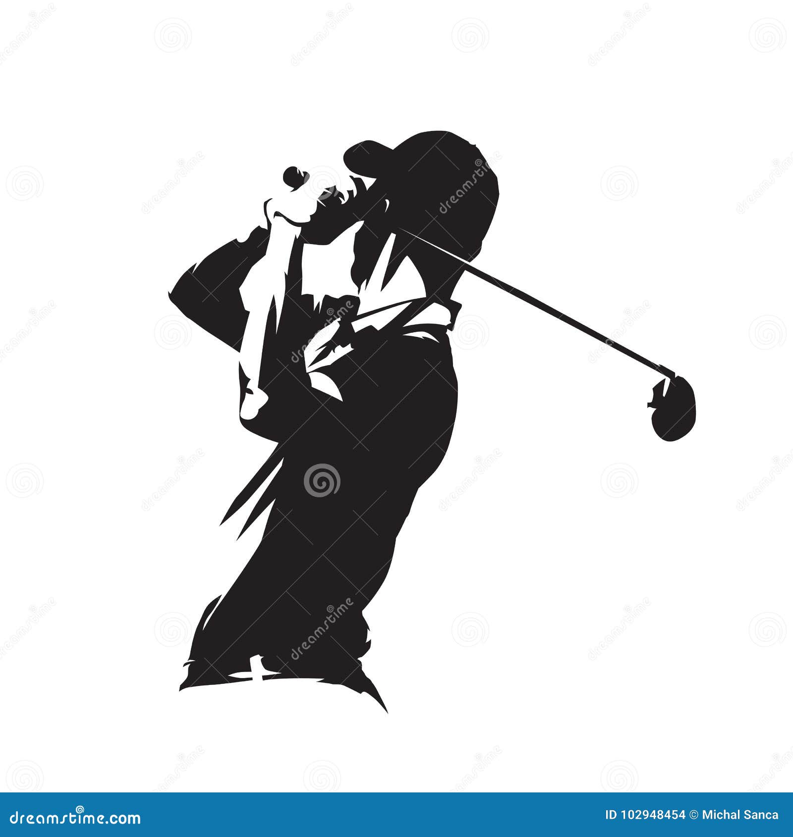 golf player icon, golfer  silhouette