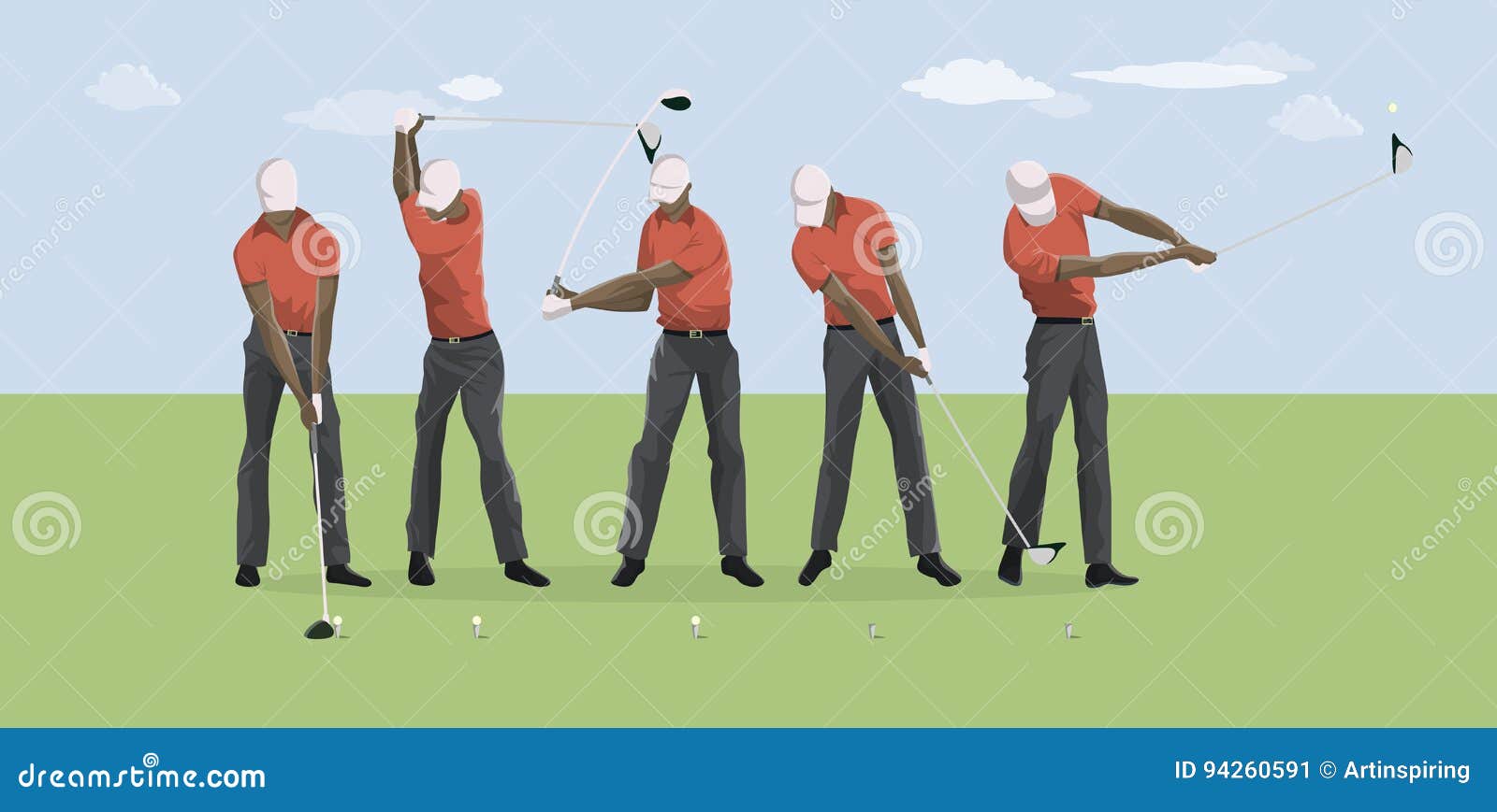 Golf player motions. stock vector. Illustration of golfe 94260591