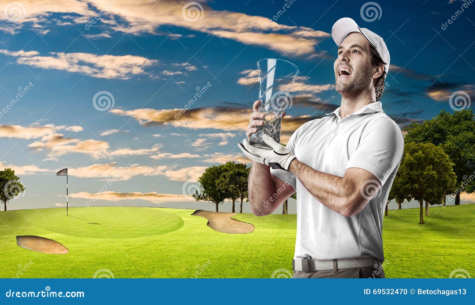 Golf Player stock photo. Image of individual, shadow - 69532470