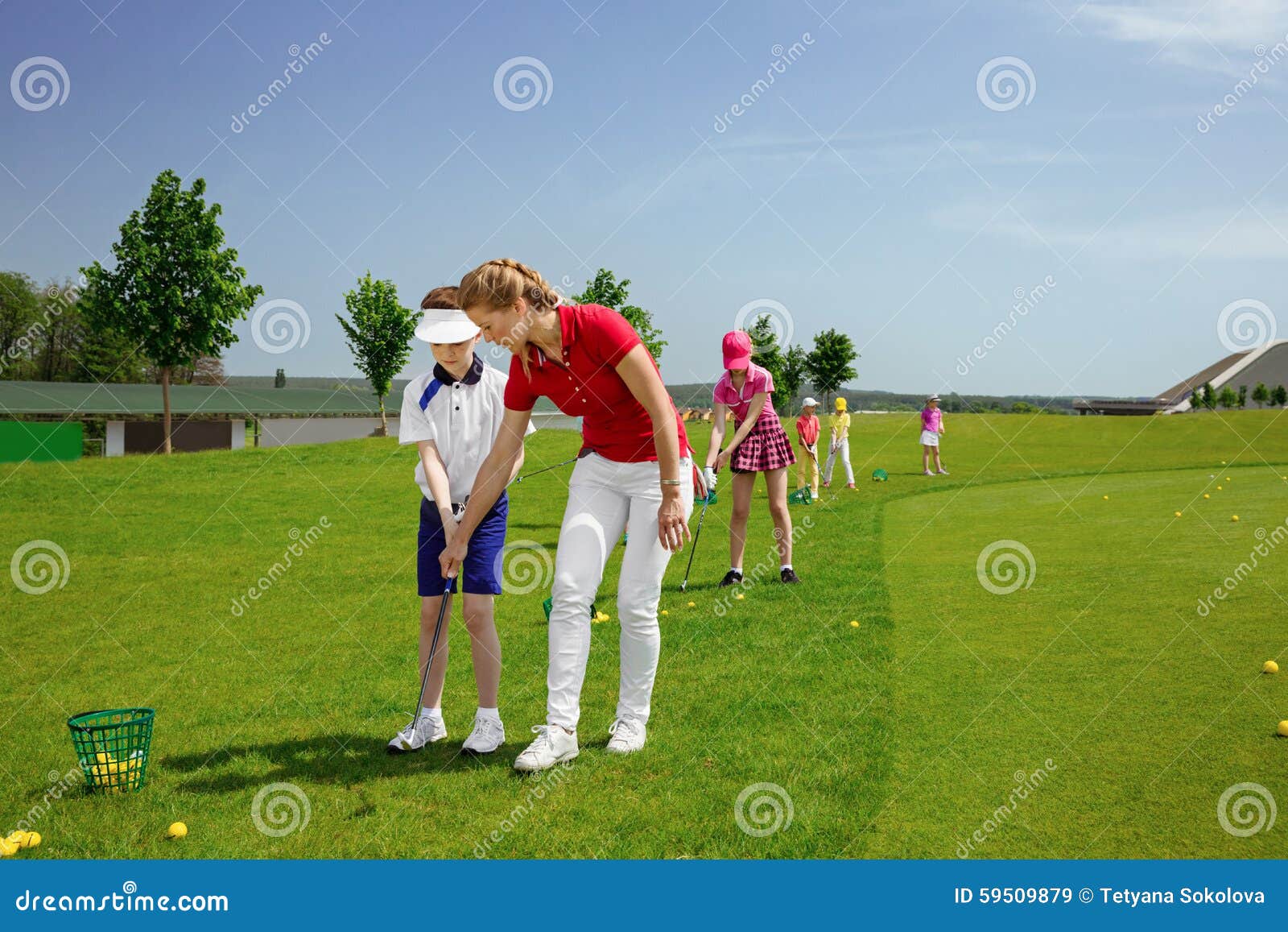Golf school stock image. Image of players, practice, active 59509879