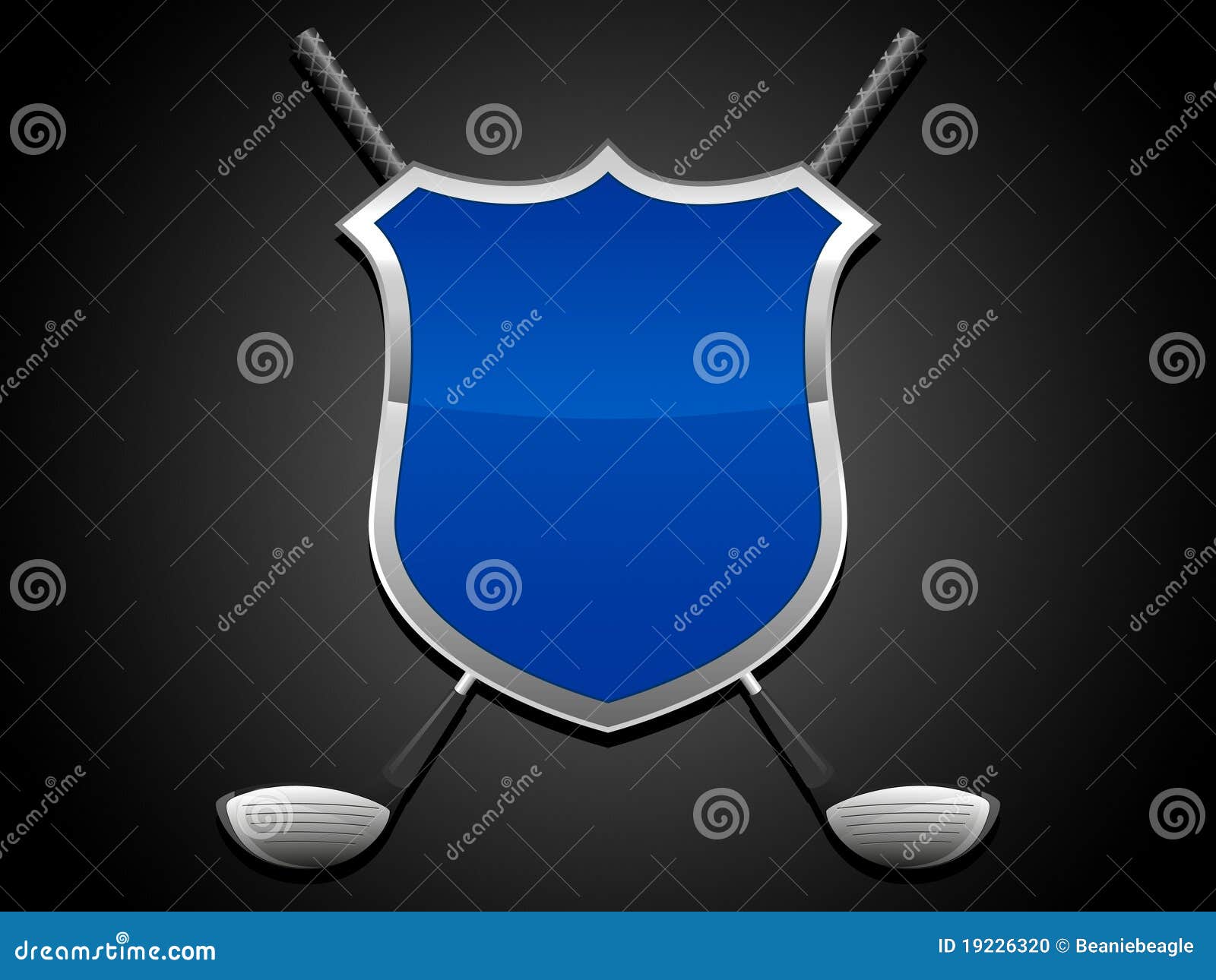 Golf Shield stock vector. Illustration of shield, chrome 19226320