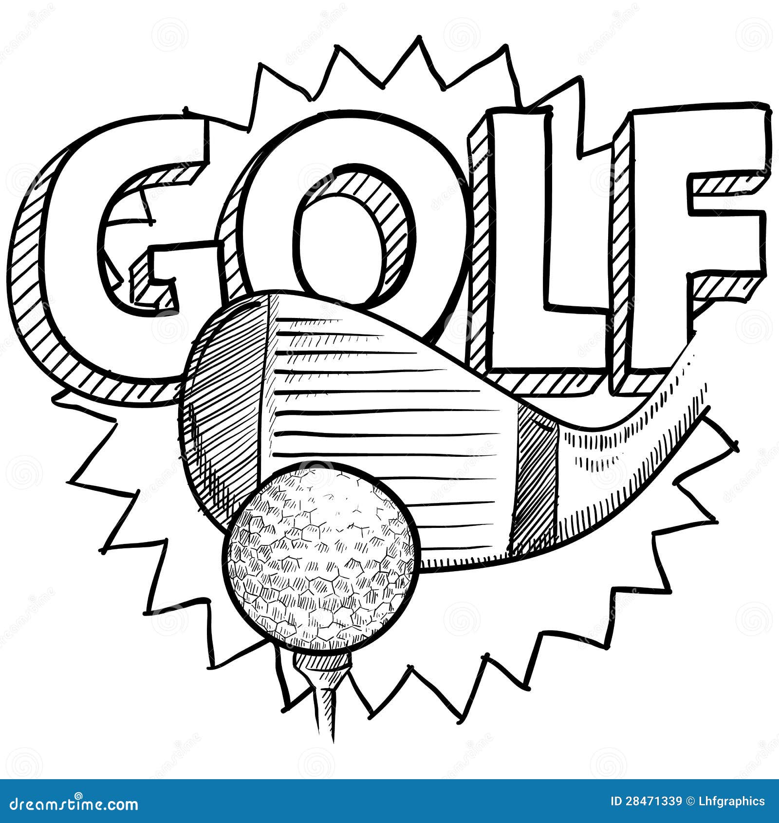 Premium Vector | Sketch male golf player line art