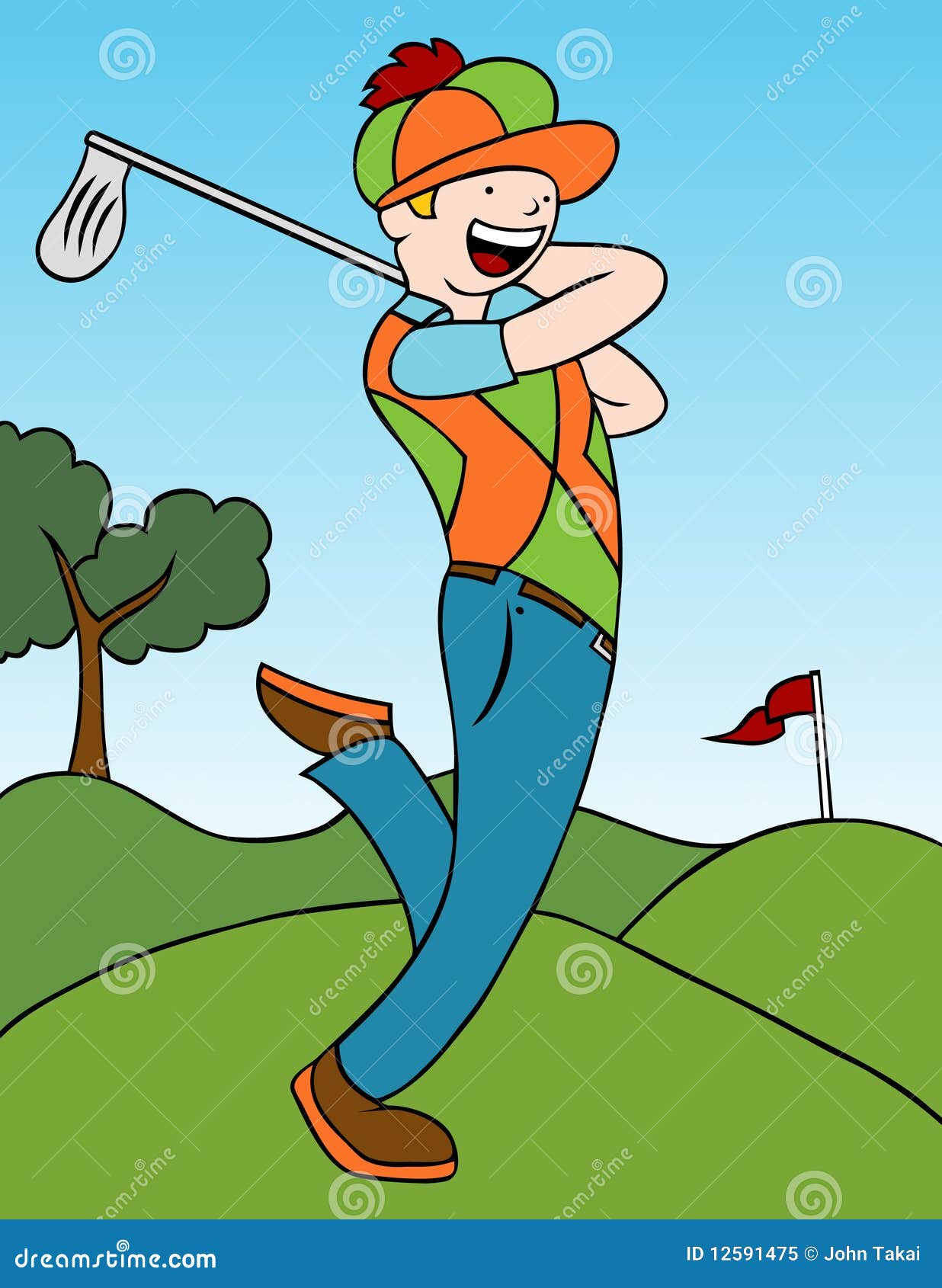 Golf Swing stock vector. Illustration of sports, player 12591475