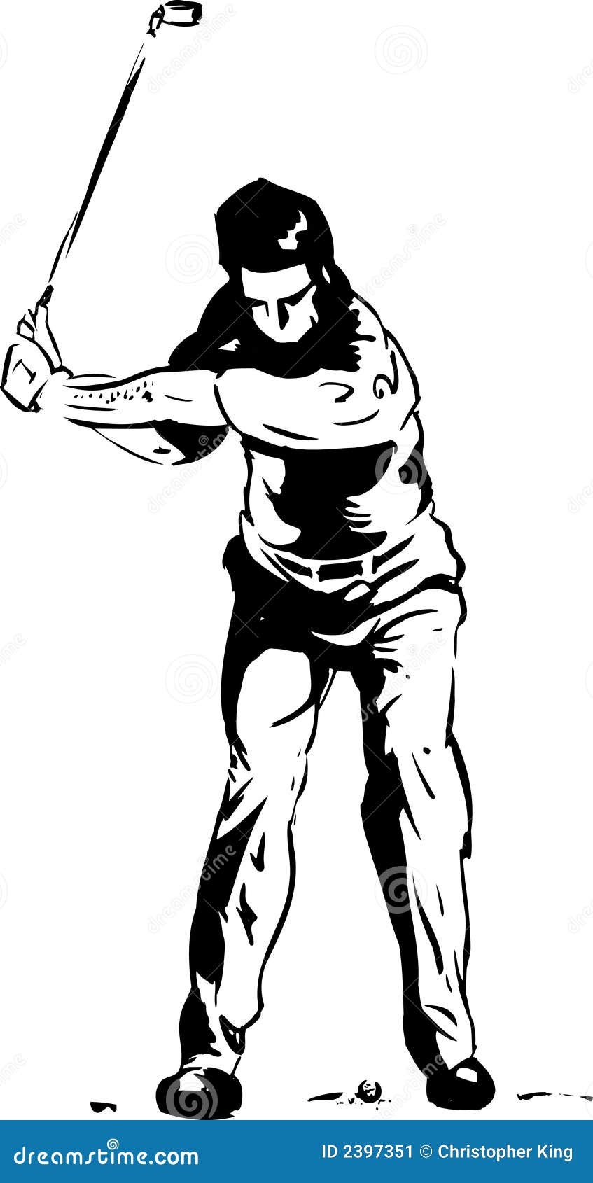 The Golf Swing Pose stock illustration. Illustration of pose - 2397351