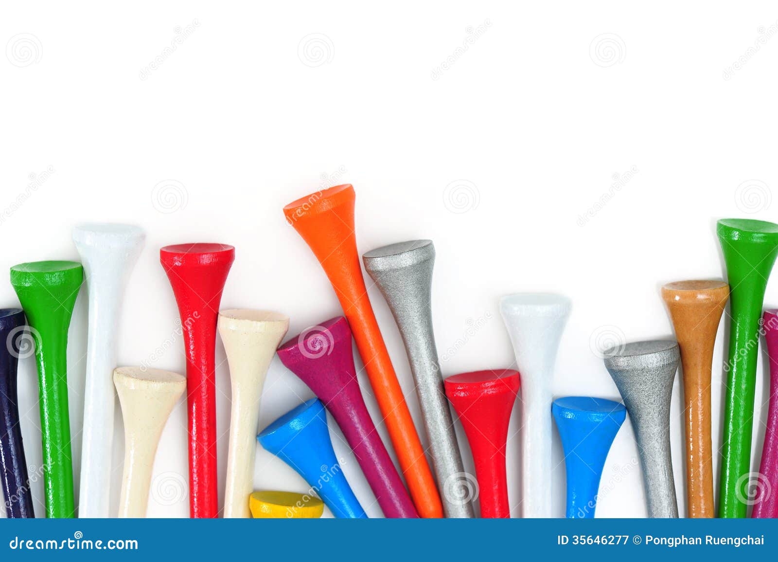 Golf Tees stock image. Image of white, background, isolated 35646277