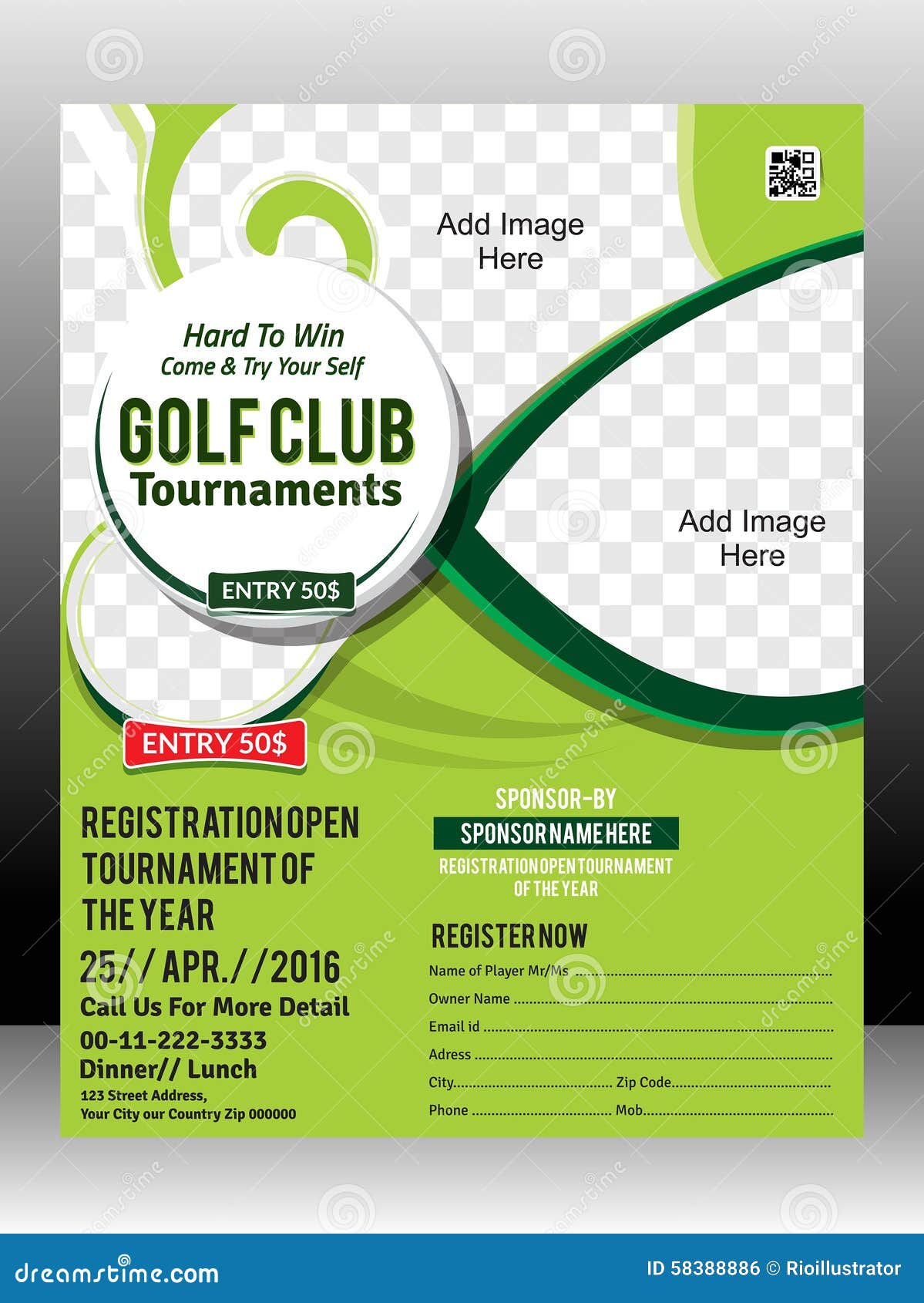 golf tournament flyer template  