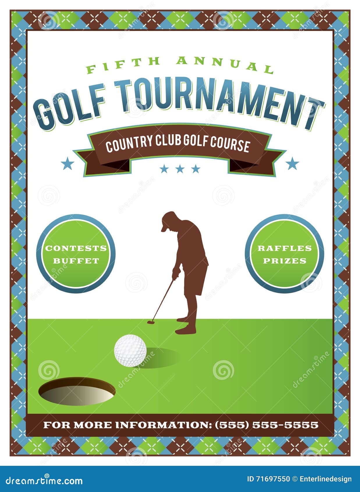 golf tournament flyer template scramble invitation vector eps available 71697550