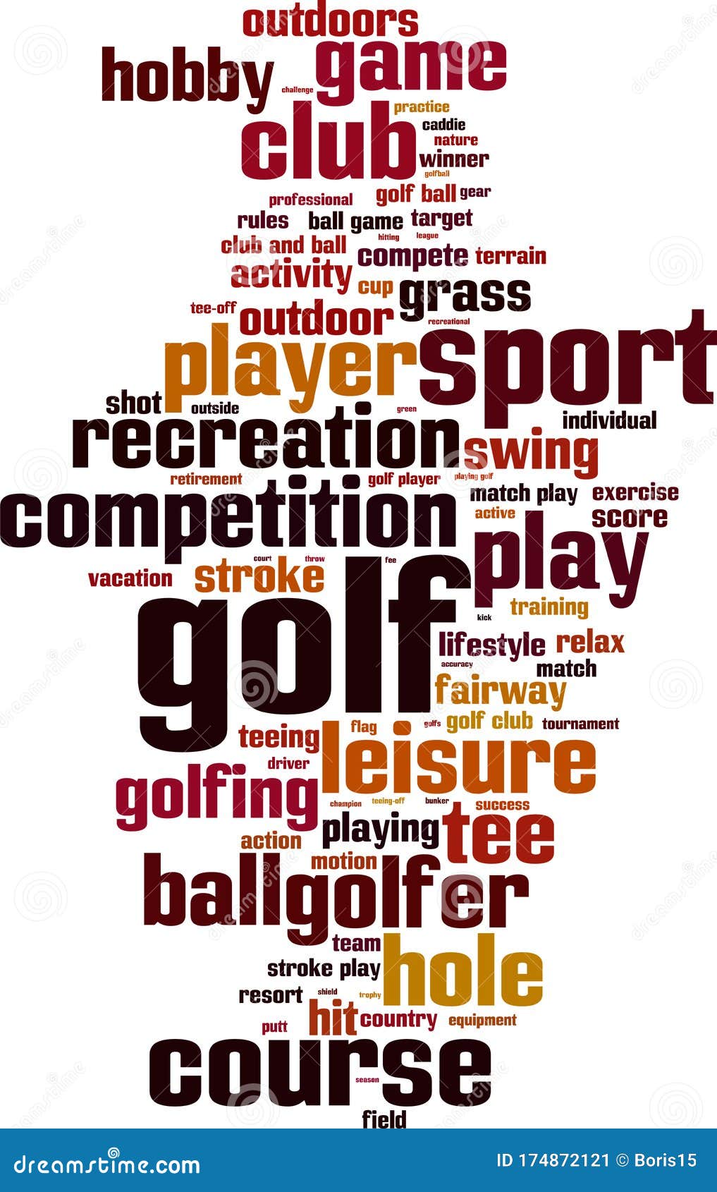 Golf word cloud stock vector. Illustration of motion 174872121