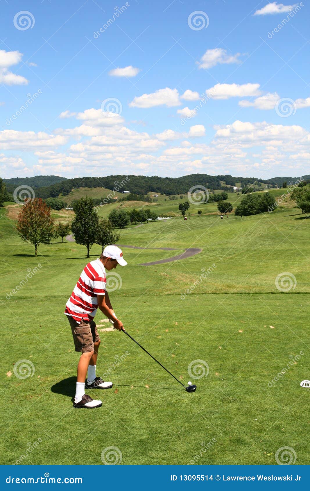Golf Young Man Teeing Off Stock Photo Image of greens, teenager