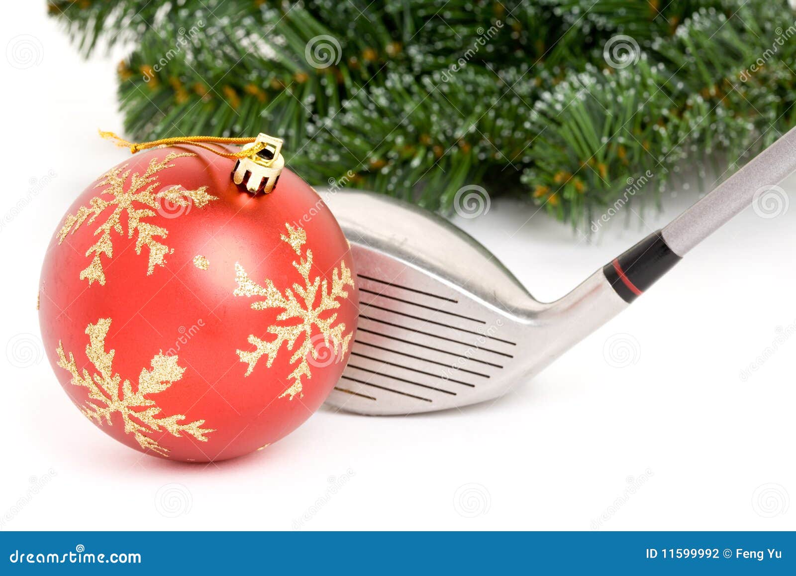 Golfclub-und Weihnachtskugelabschluß oben