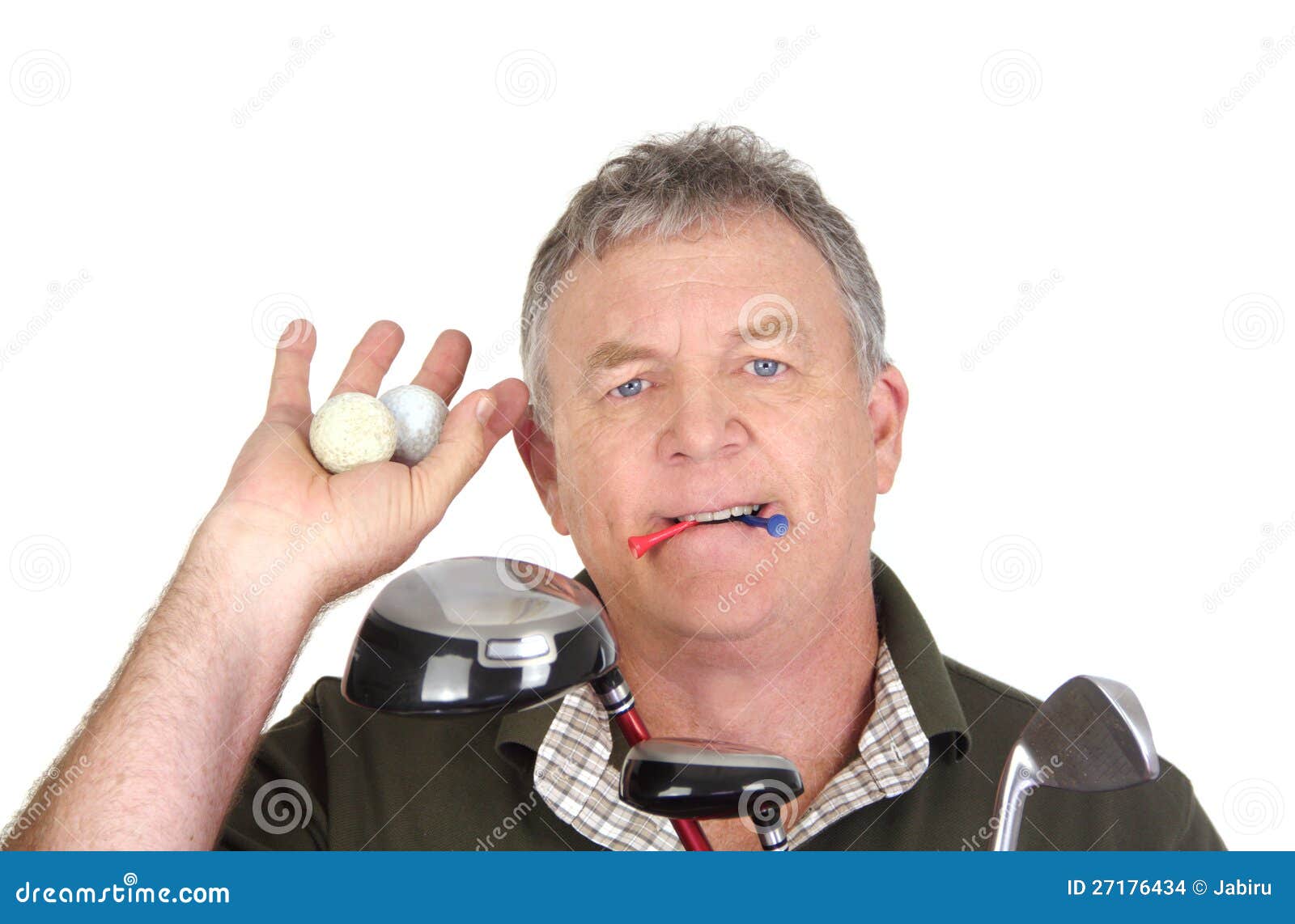 Golfer with Balls stock photo. Image of hobby, clubs 27176434