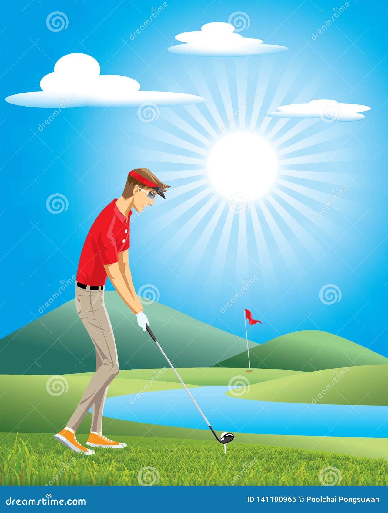 Golfer Cartoon Vector Man Playing Golf. Stock Illustration - Illustration of green, activity: 141100965 Golfer Cartoon Vector Man Playing Golf. Stock Illustration - Illustration of green, activity: 141100965