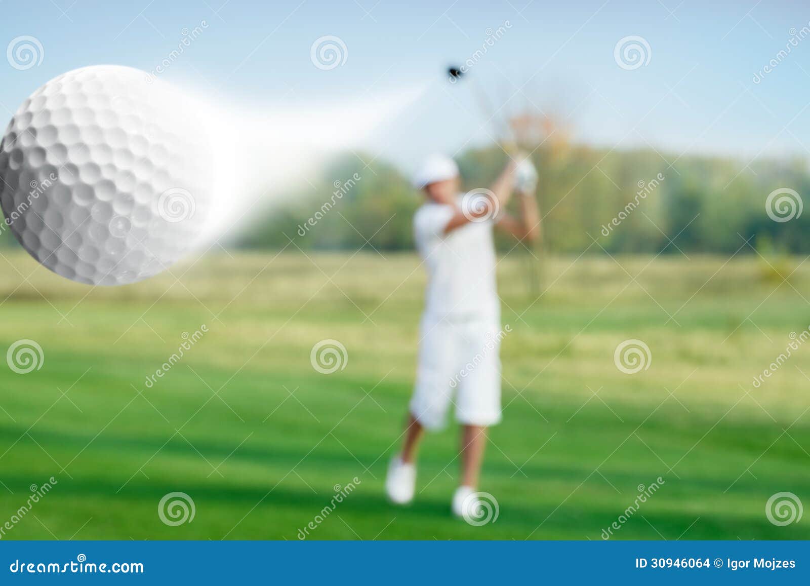 golfer and golf ball