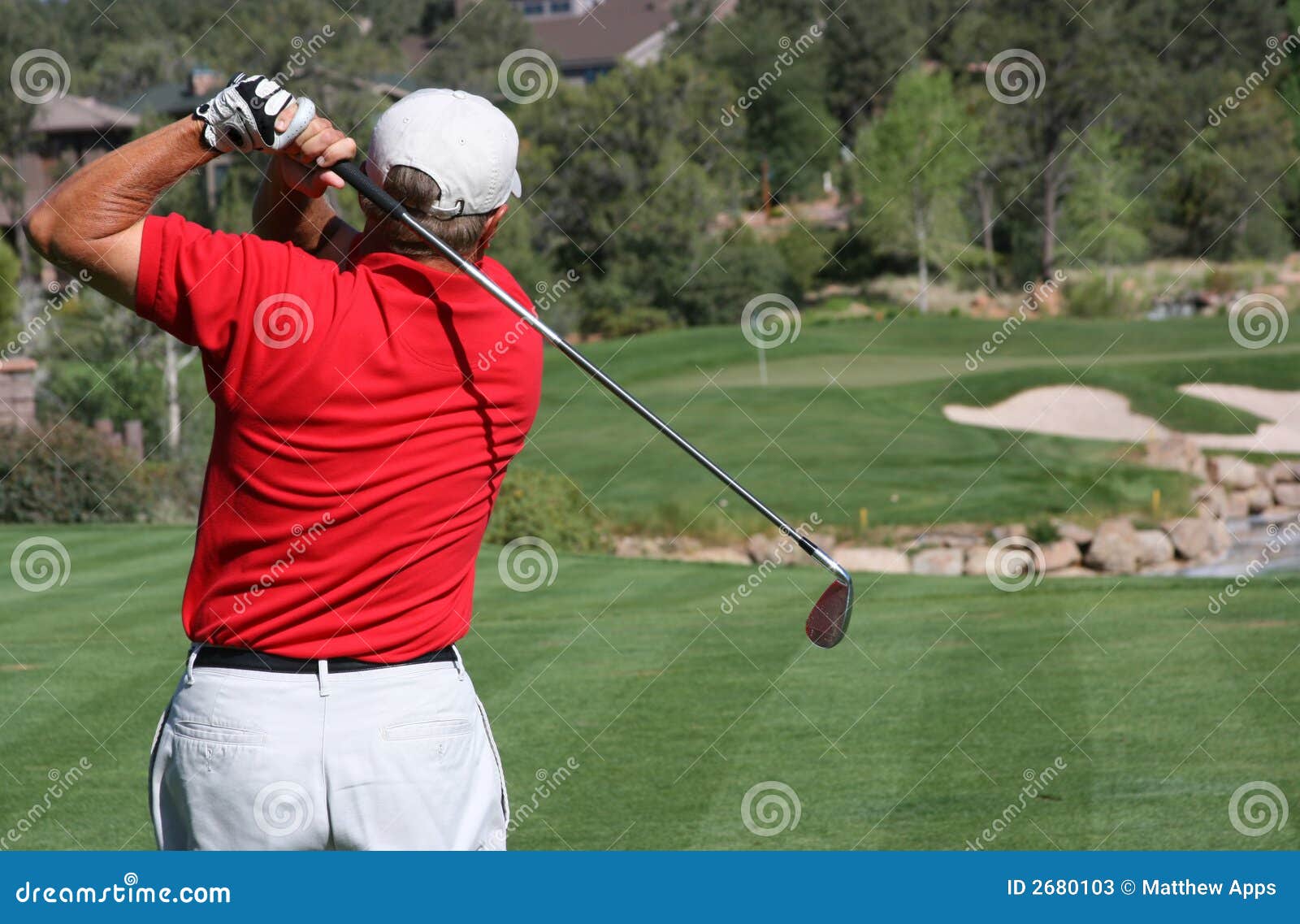 Golfer Hitting Ball On Green Stock Photos Image 2680103