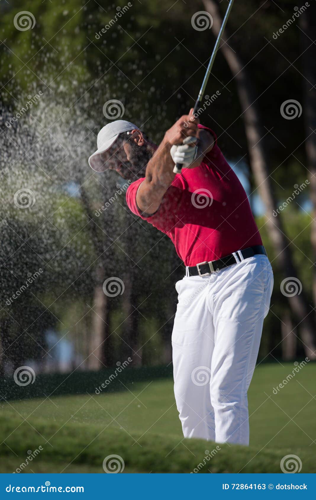 Golfer Hitting a Sand Bunker Shot Stock Image - Image of club, golfer ...