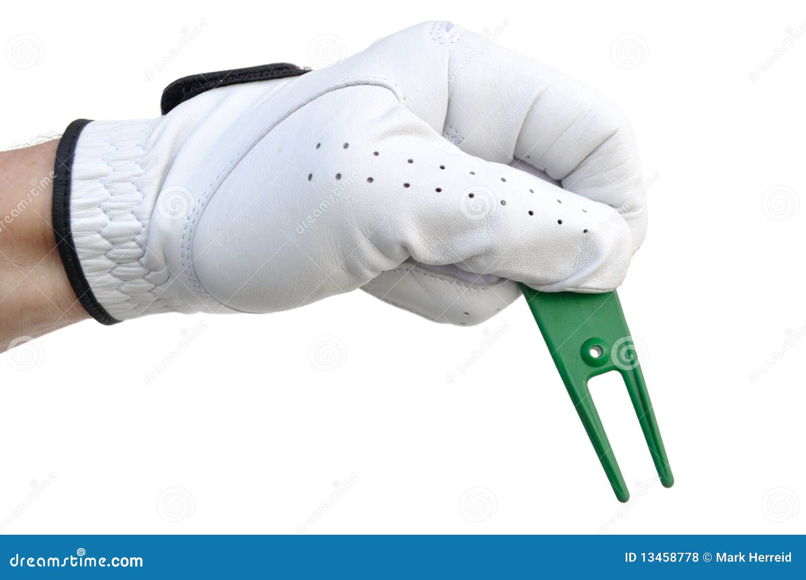 Golfer Holding a Ball Mark Repair Tool Stock Photo Image of golf