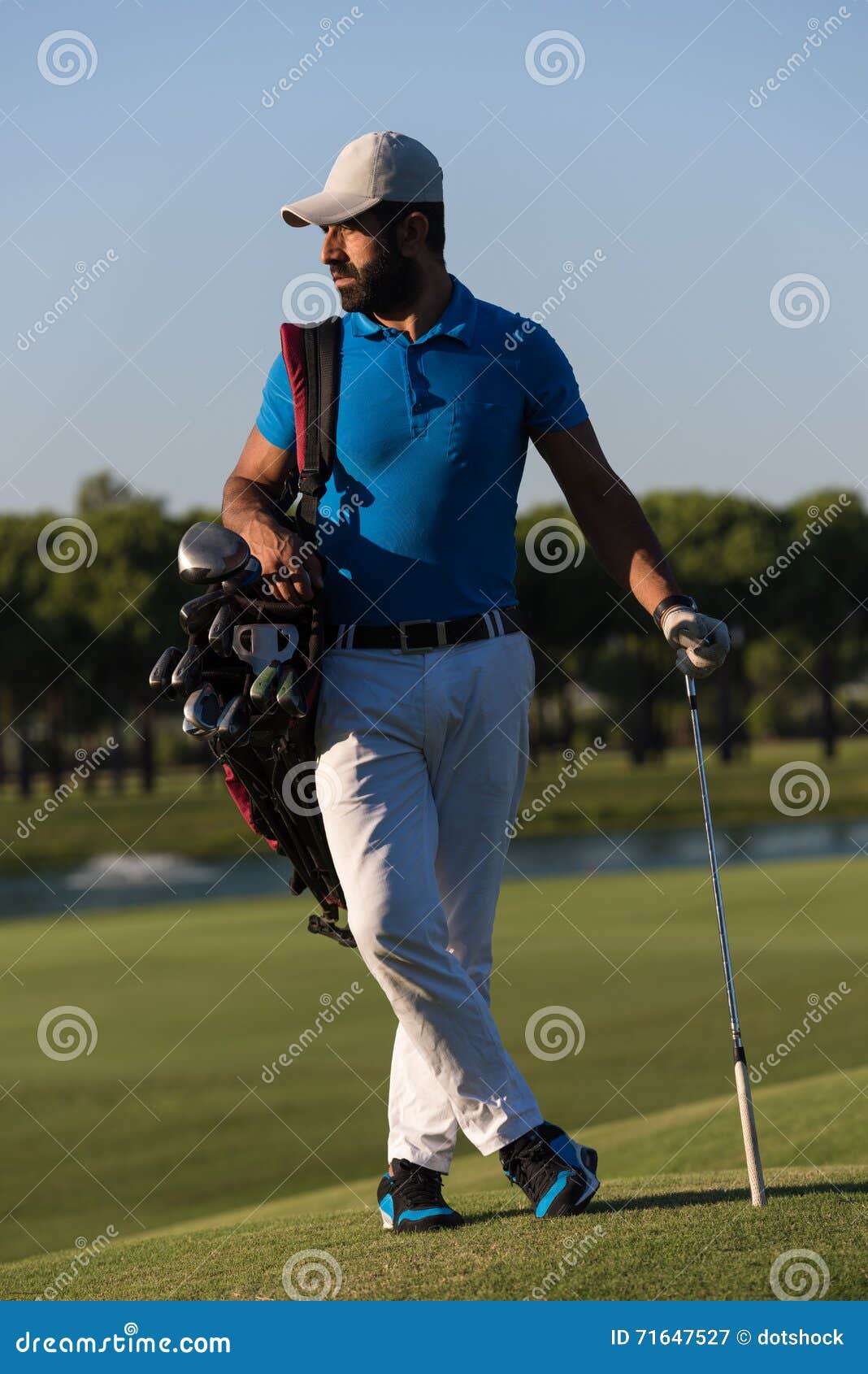 Golfer Portrait at Golf Course Stock Image - Image of grass, adult ...