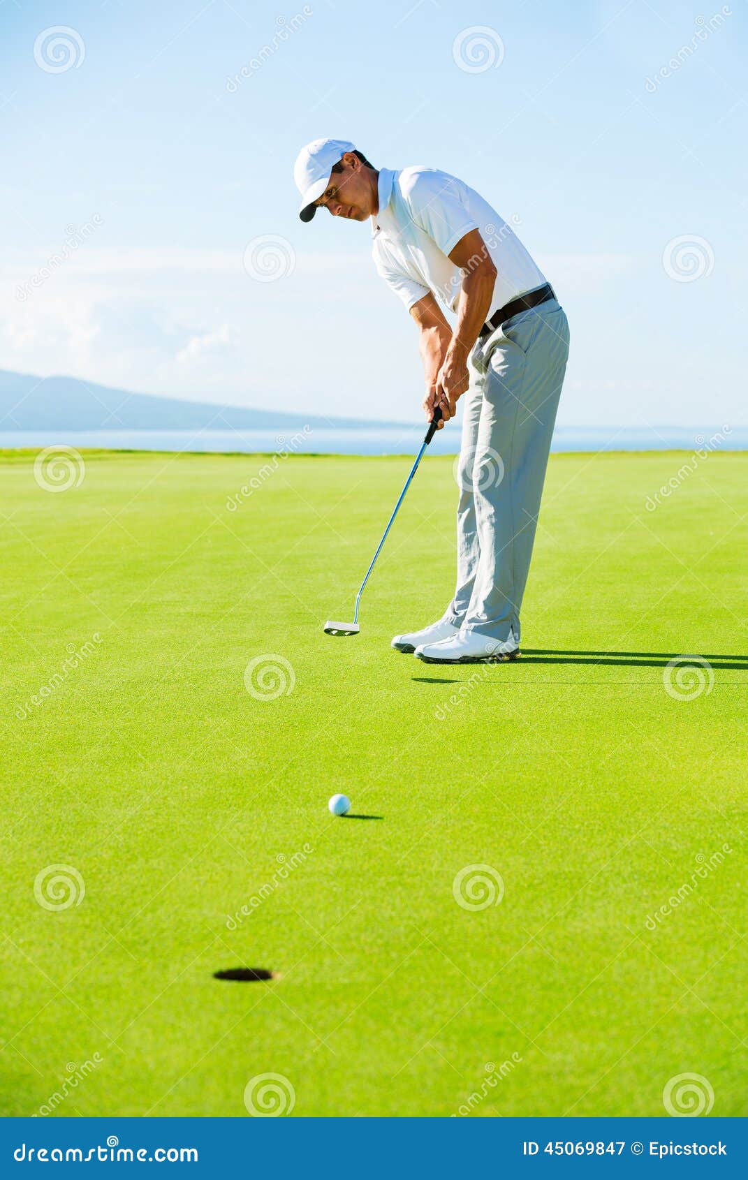Golfer on Putting Green stock image. Image of hobby, fashion 45069847