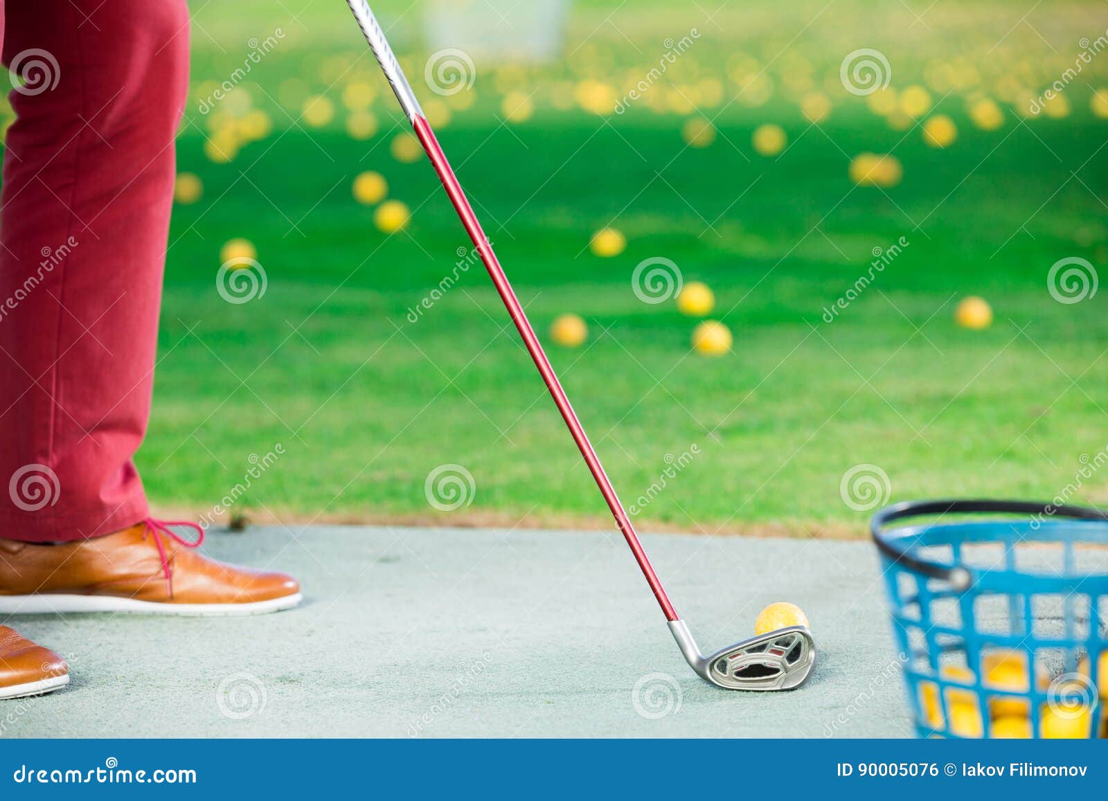 Golfer Ready To Strike the Ball with a Club Stock Photo Image of
