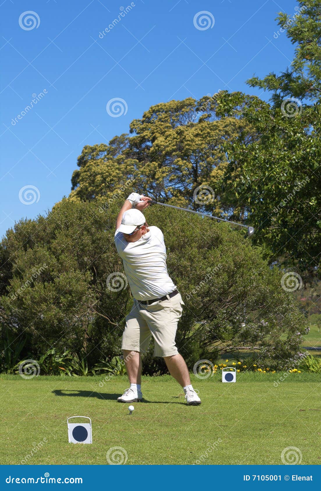 Golfer on the tee box stock image. Image of male, green - 7105001