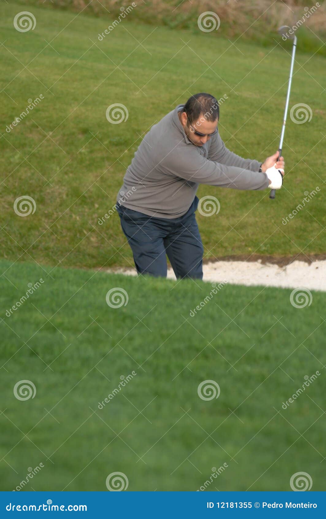 Golfer Training on a Bunker Stock Image Image of masters, swing 12181355