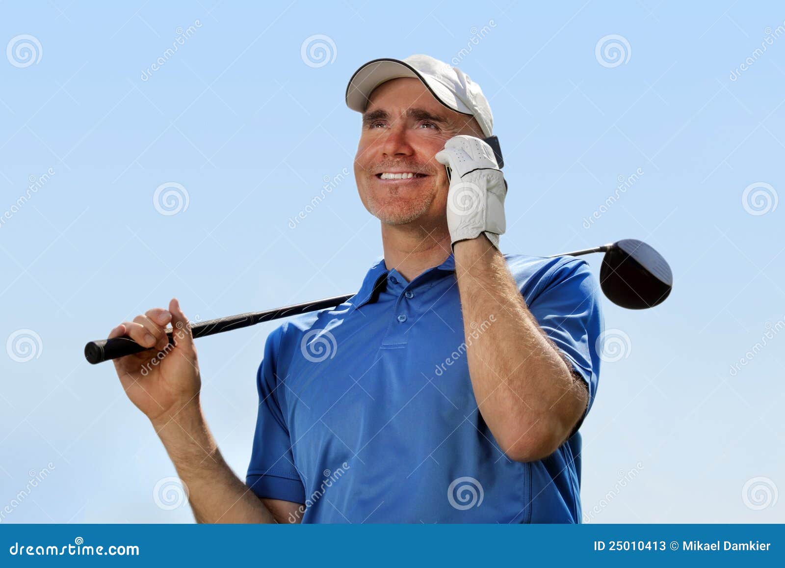 Golfer using mobile phone stock image. Image of sport 25010413