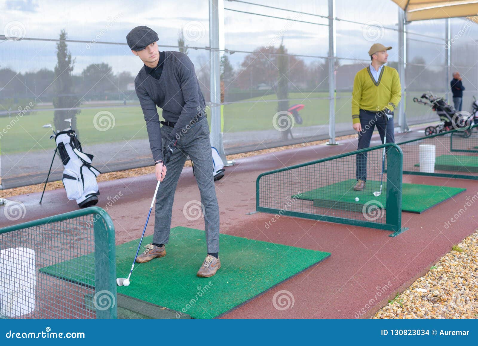 Golfers in Training Indoors Stock Photo Image of beautiful, club