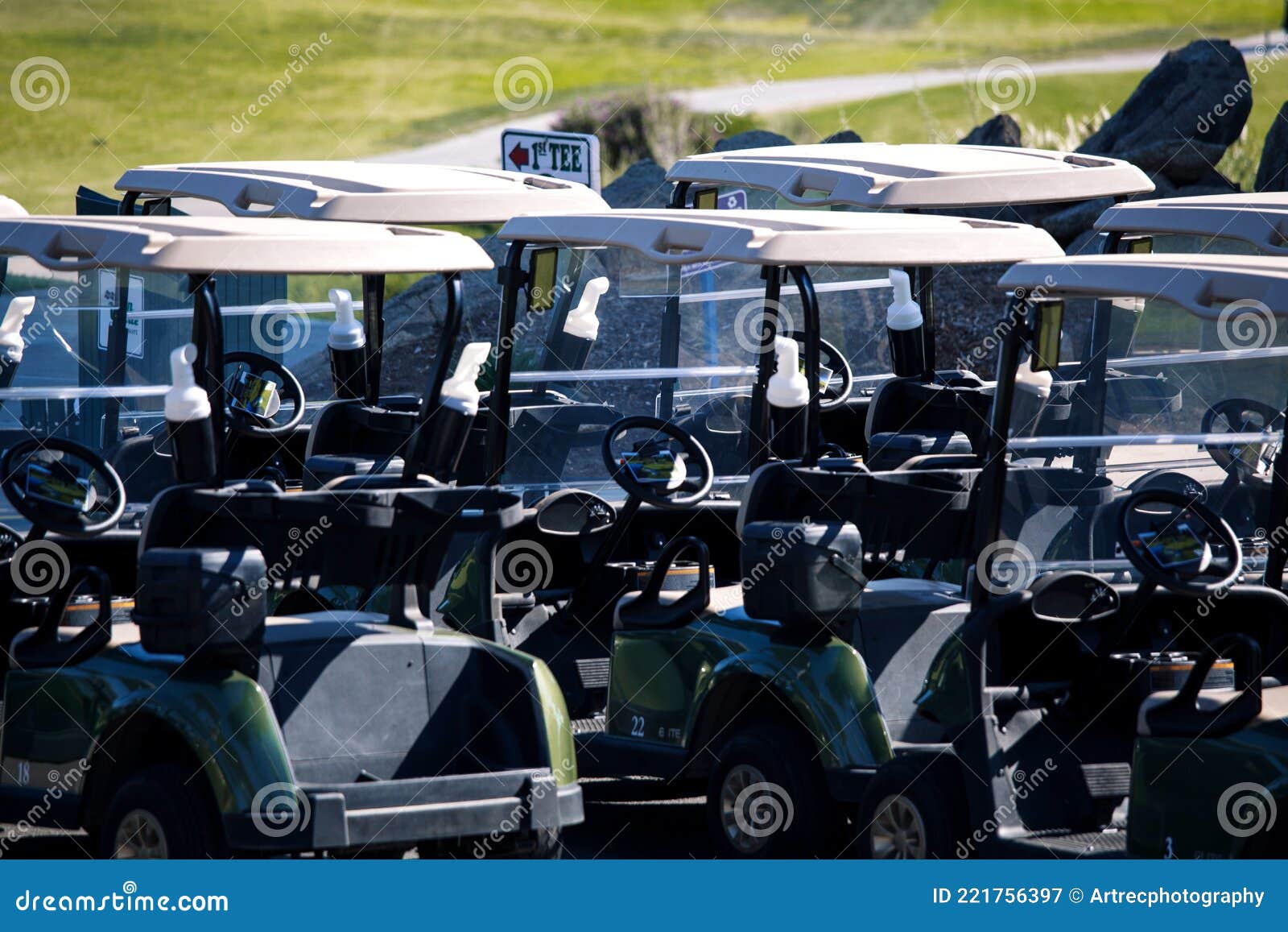 Golf Resort with Golf Carts Parking Stock Image Image of parking