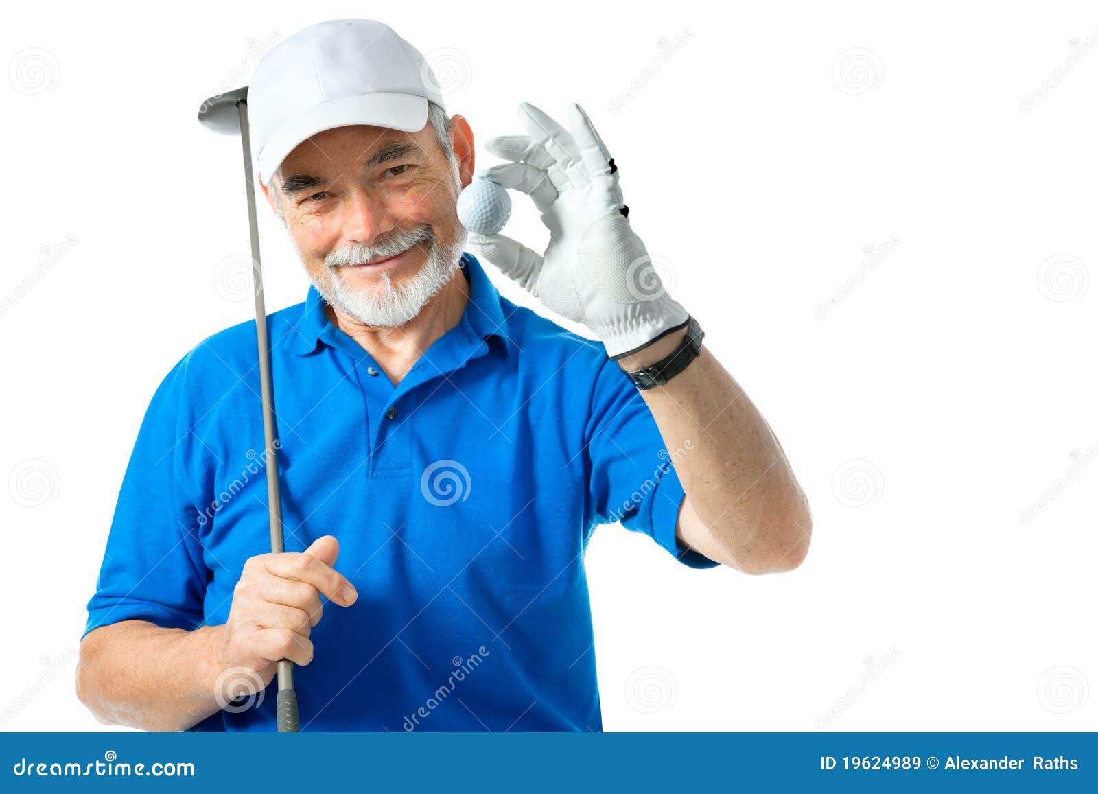 Golfista aislado en un fondo blanco