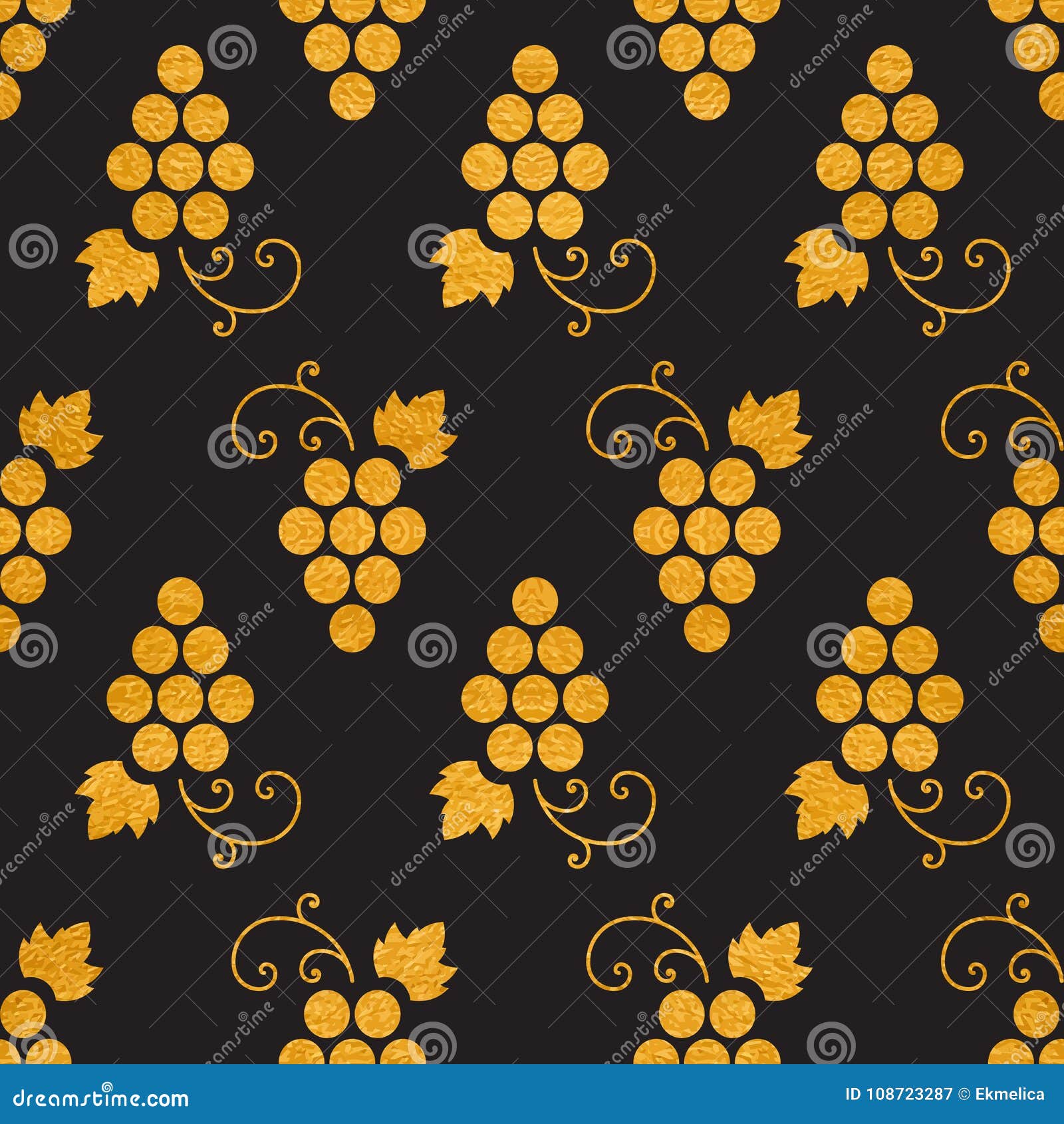 golg textured seamless pattern of grapes