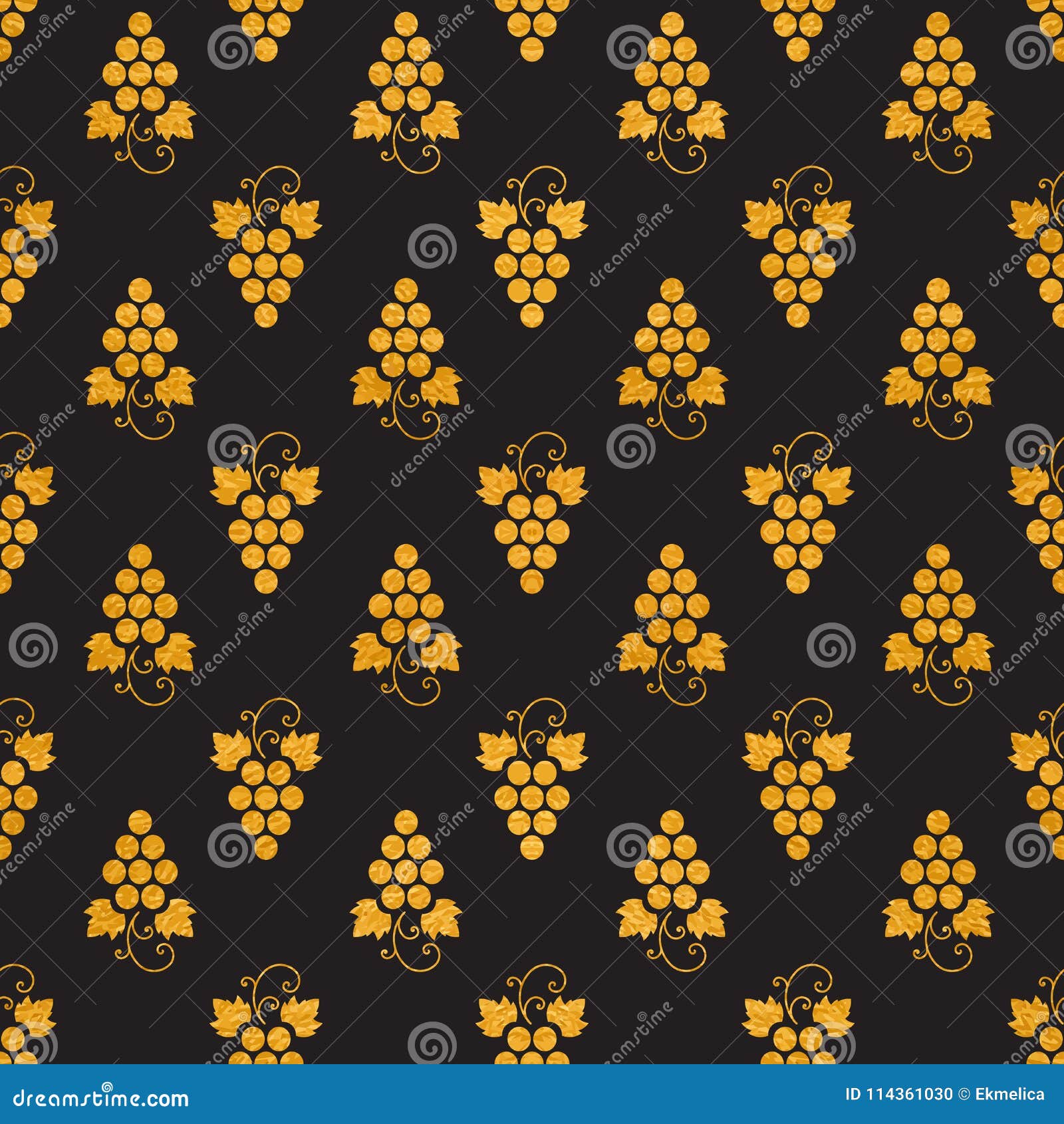 golg textured seamless pattern of grapes