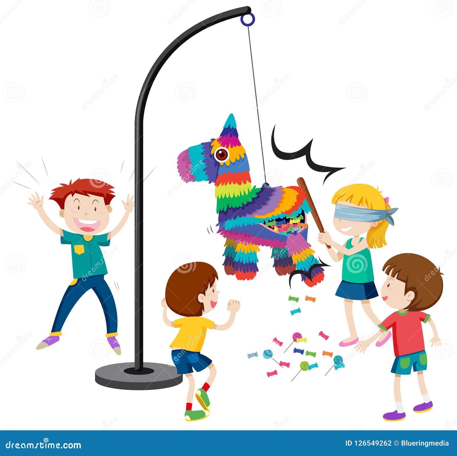 Golpee el juego del pinata ilustración del vector. Ilustración de