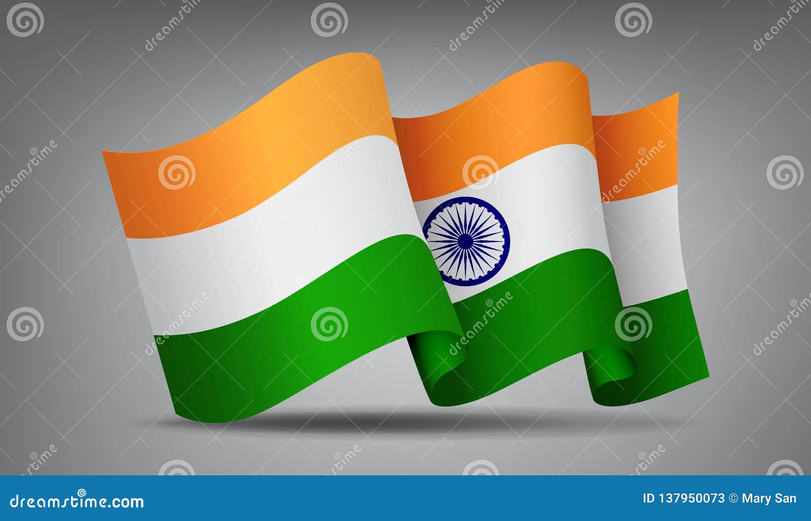 Golvend De Vlagpictogram Van India, Officieel Symbool Van Oranje, Witte En Groene Strepen De Van Het Land, Vectorillus Vector Illustratie - Illustration of patriottisch, indisch: 137950073