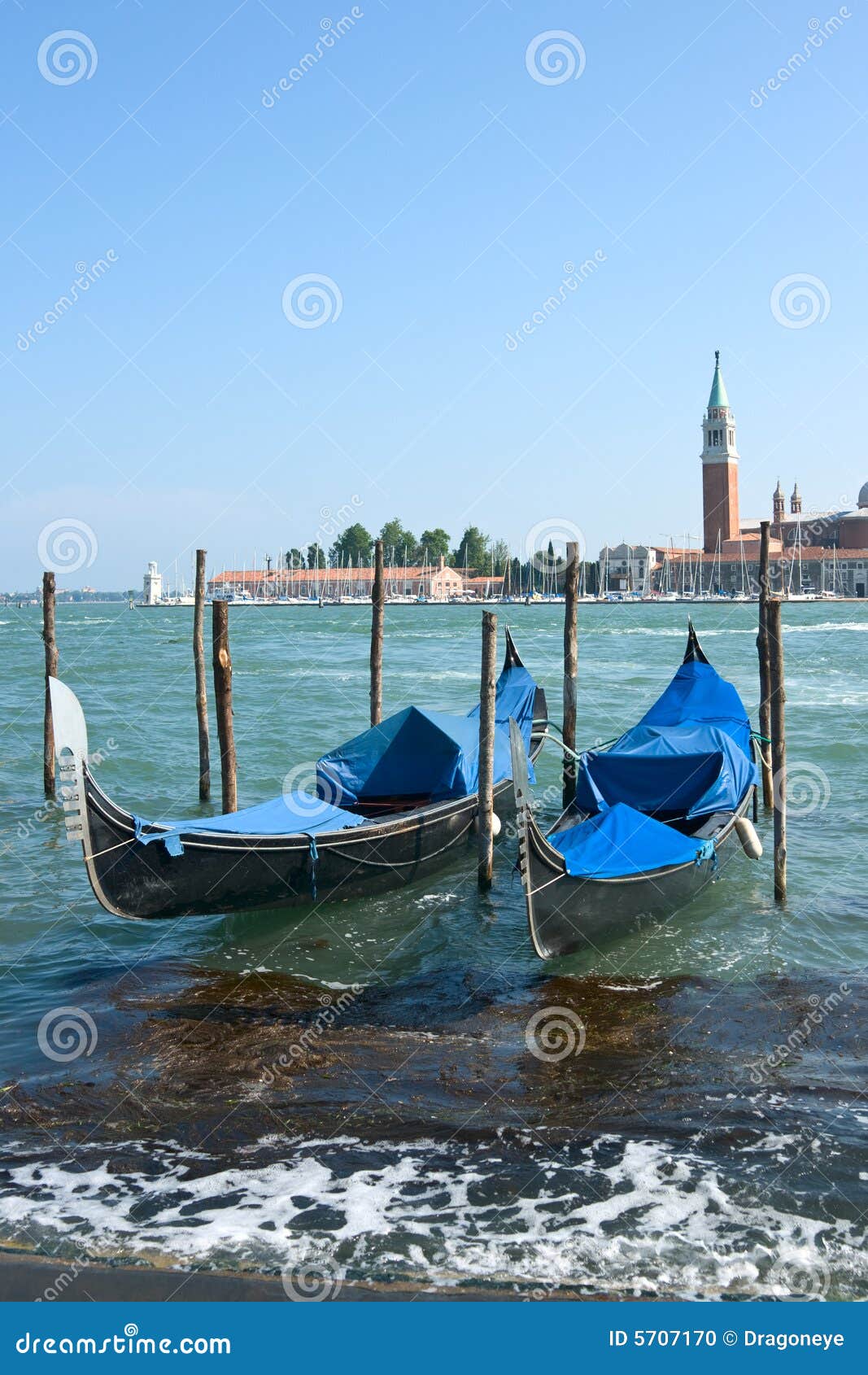 Gondola Boats In Venice Harbor Stock Photo - Image of 