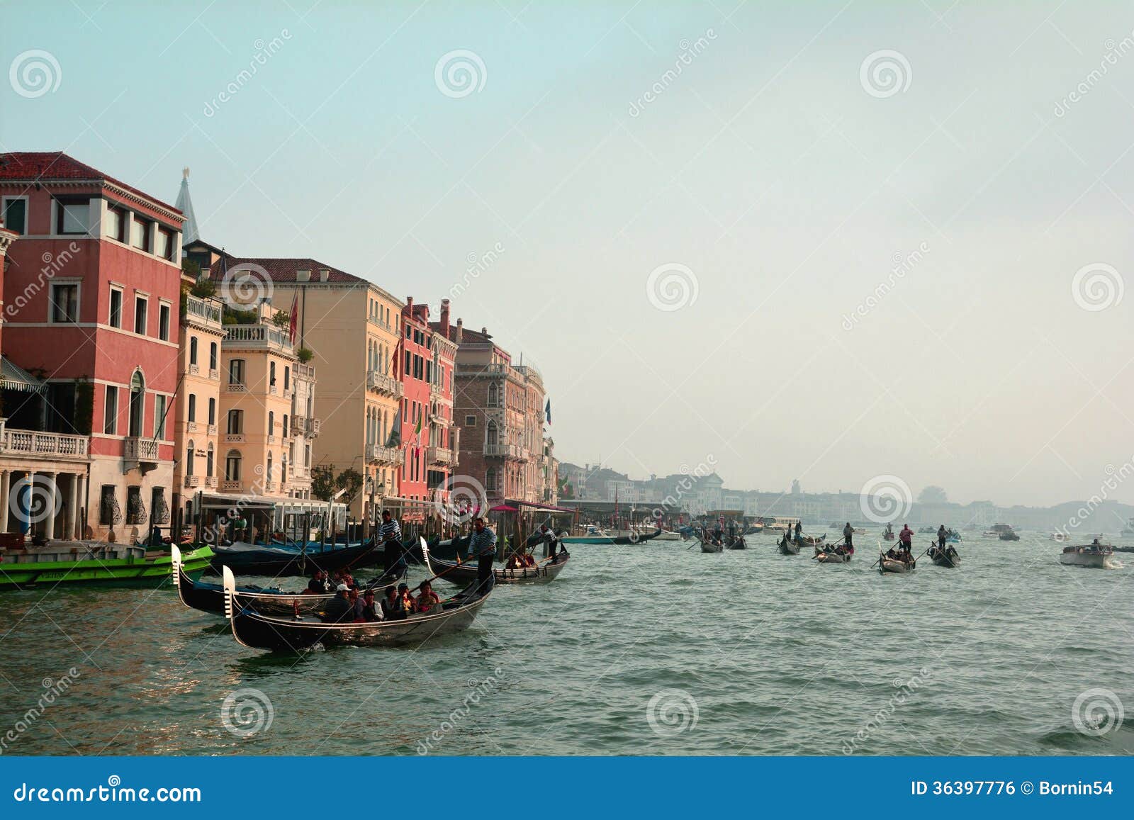 Gondolas And Buildings In Venice,Italy Editorial Photo - Image of
