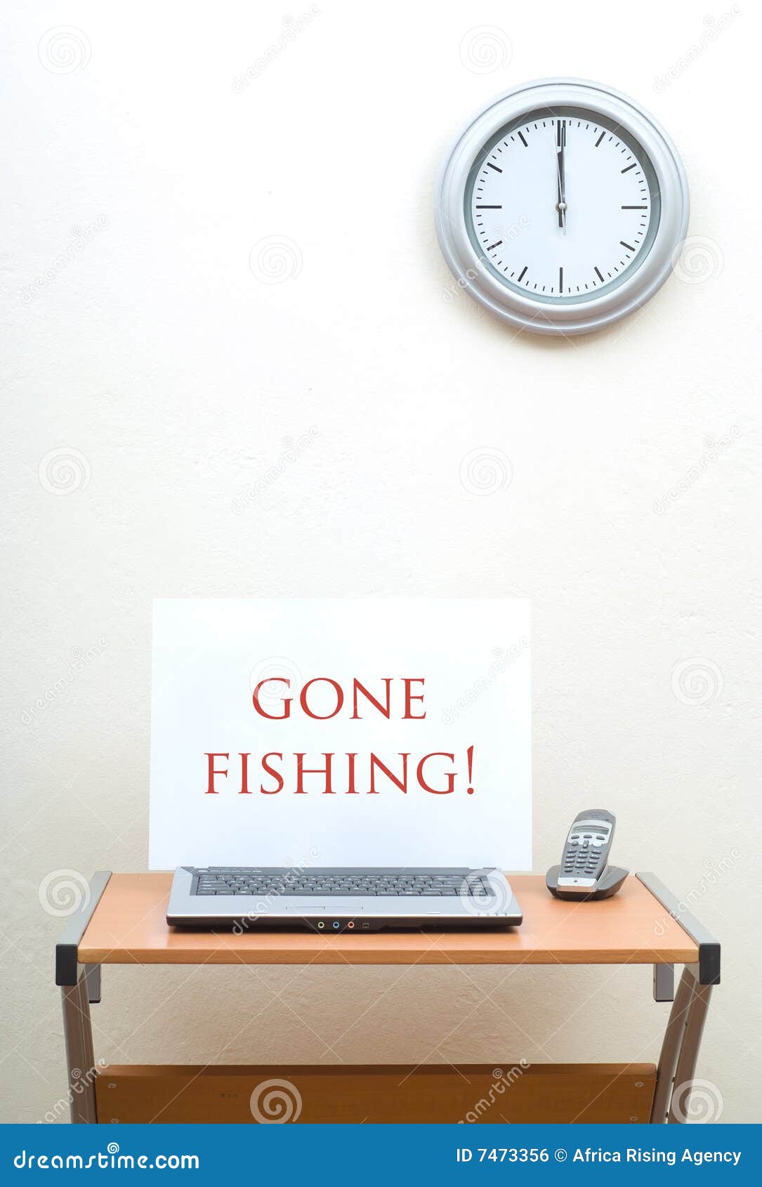 Gone Fishing stock photo. Image of desk, office, banner - 7473356