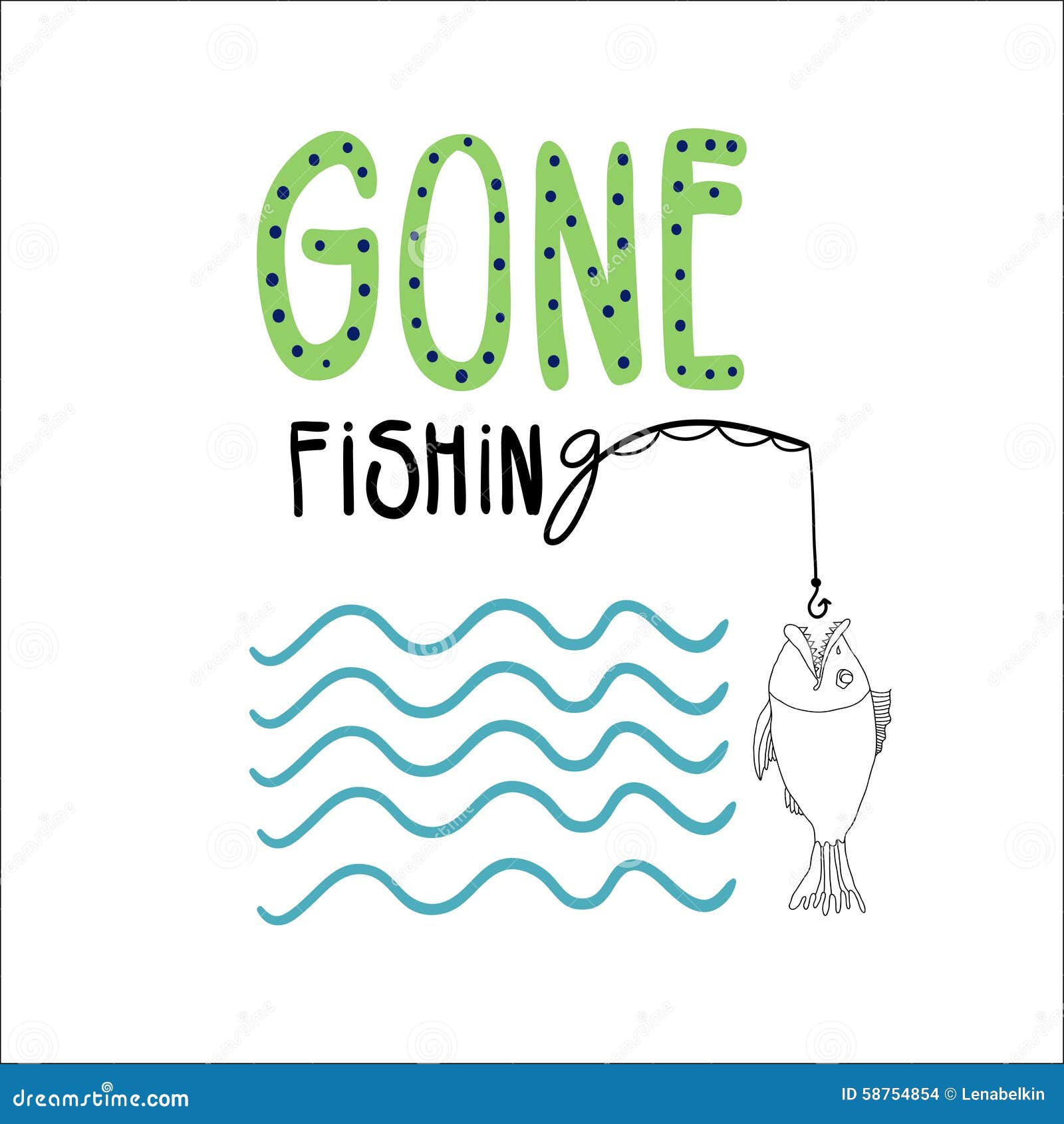 Gone Fishing Stock Illustration - Download Image Now - Gone Fishing, Sign,  Text - iStock