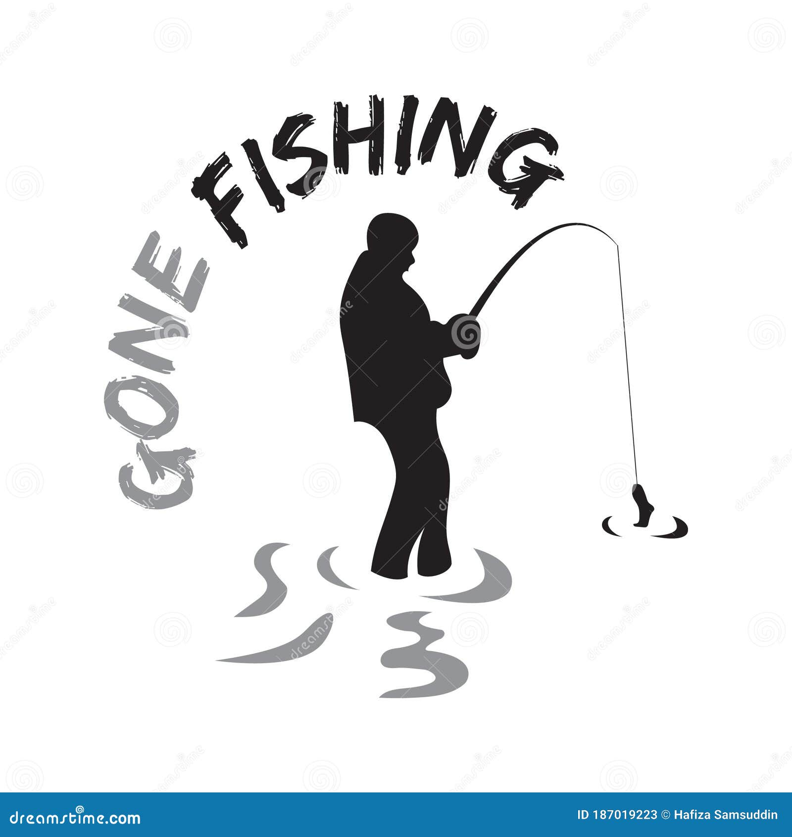 Download Gone Fishing. Vector Illustration Decorative Design Stock Vector - Illustration of tackle ...