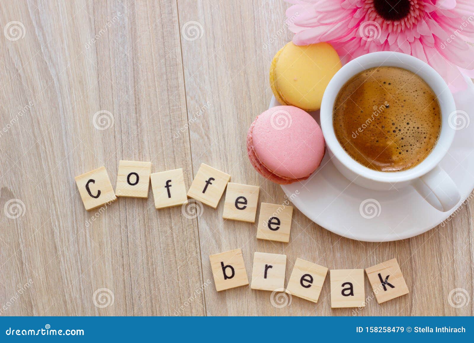 Good Afternoon Message Coffee Break Concept White Cup Of Frothy