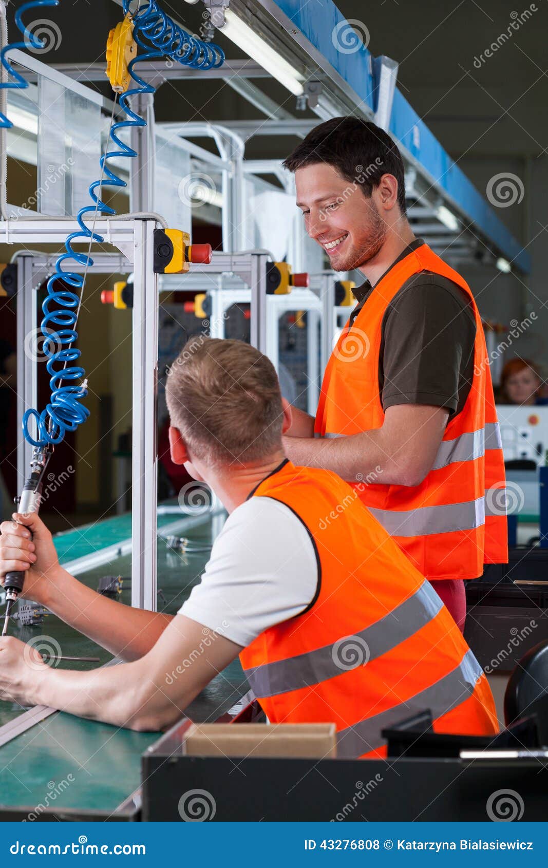 Good Atmosphere on Production Line Stock Photo Image of production