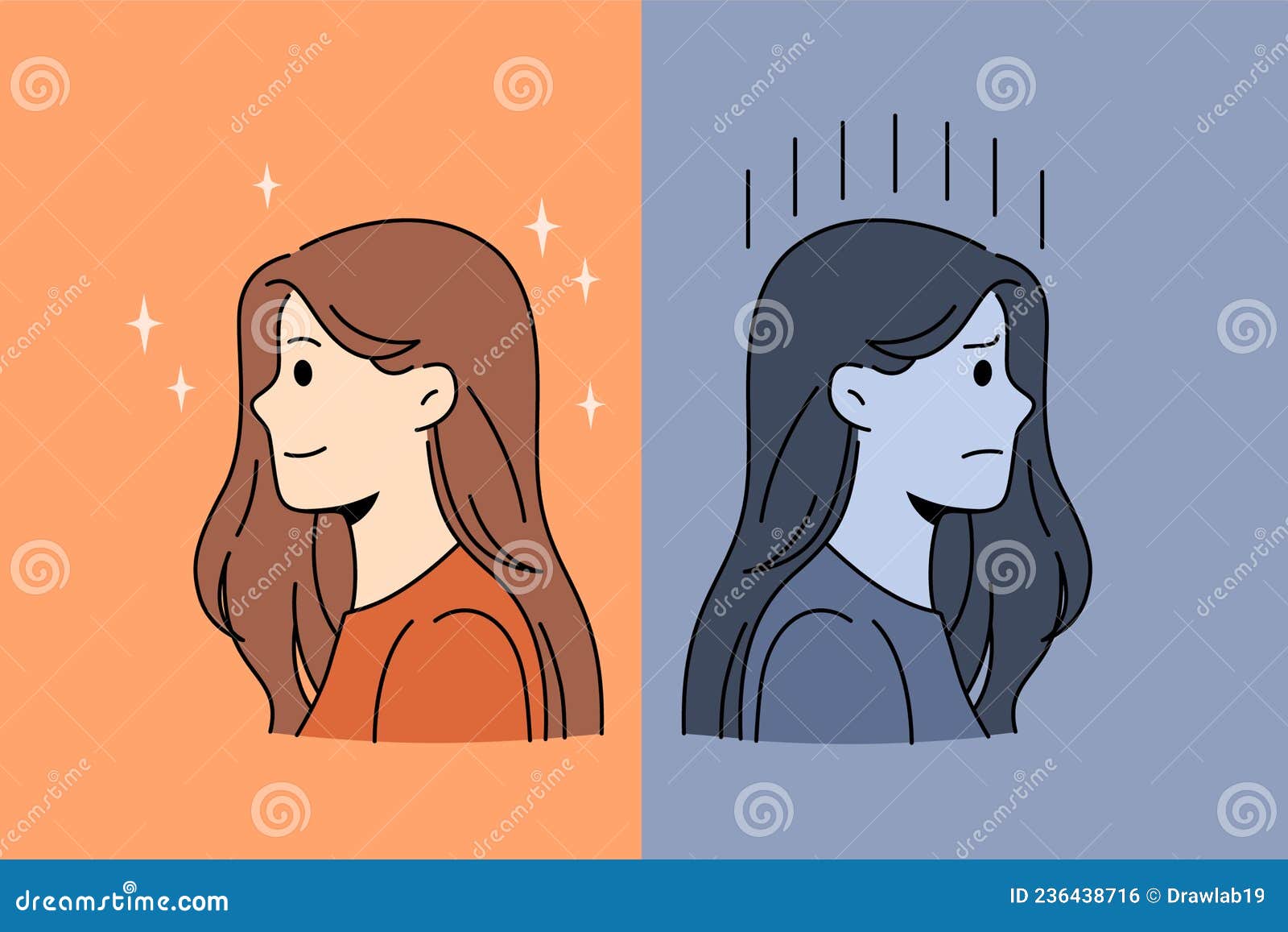 Good or bad mood concept stock vector. Illustration of social - 236438716