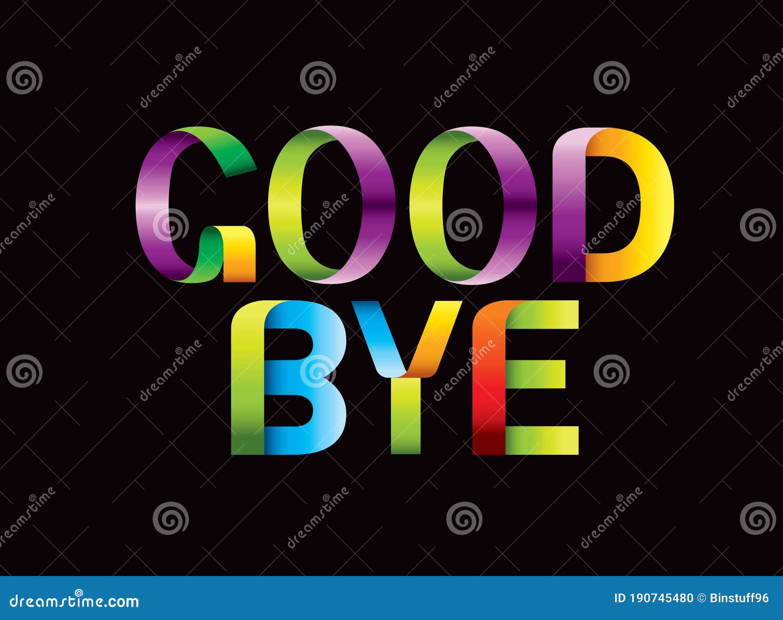 Good Bye Colorful Black Background. Stock Vector - Illustration of  background, greetings: 190745480