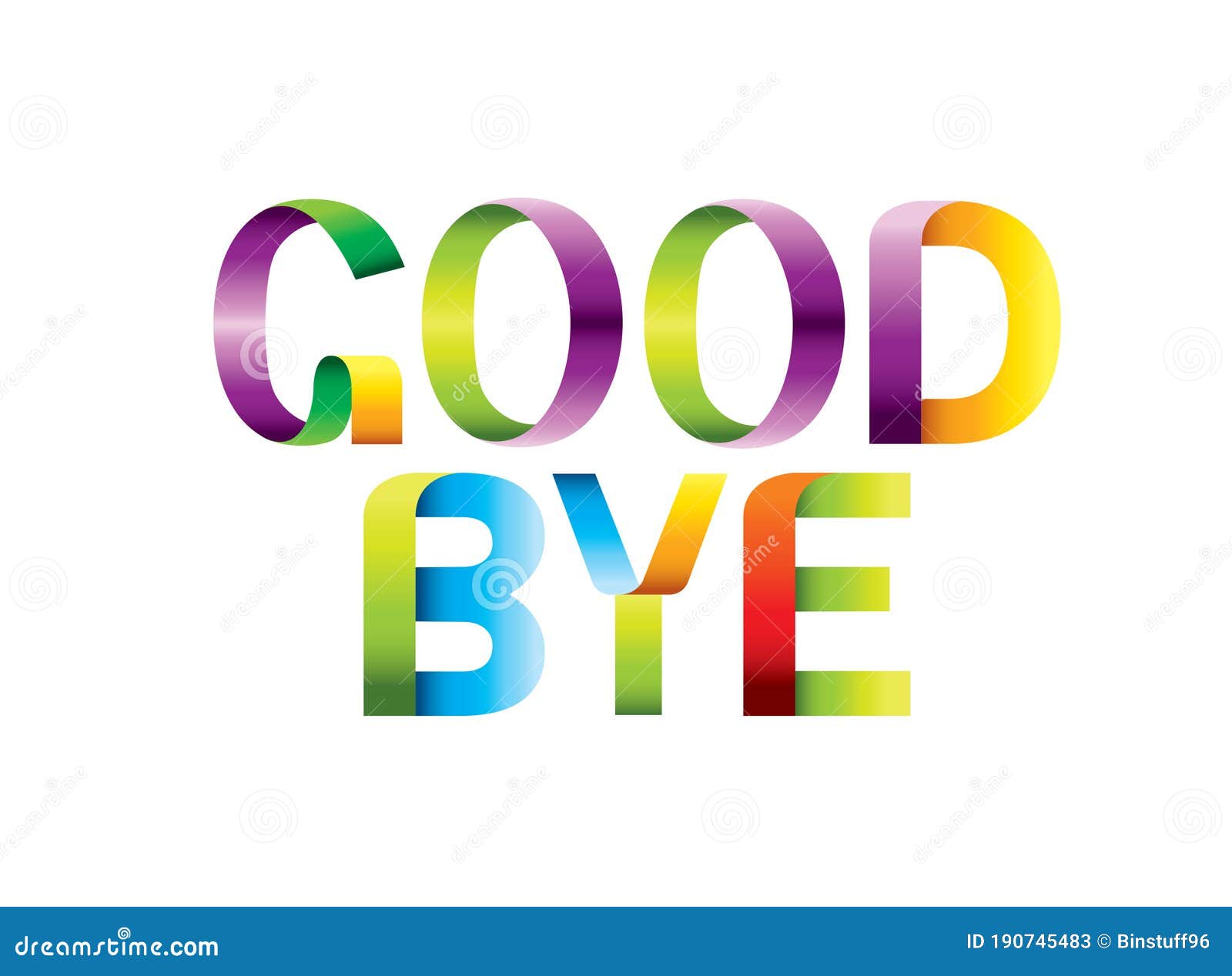 Good Bye Colorful Black Background. Stock Vector Illustration of
